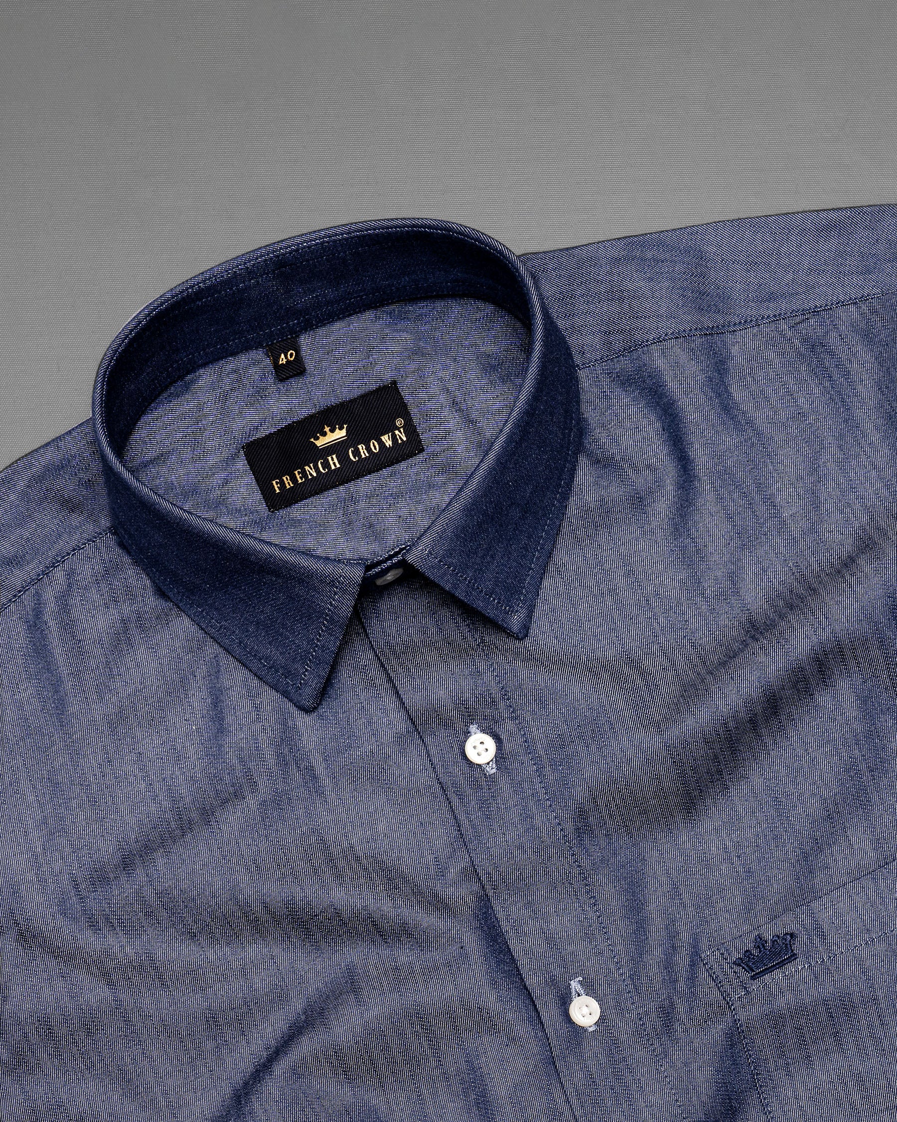 Denim Blue Chambray Premium Cotton Shirt 5449-38, 5449-H-38, 5449-39, 5449-H-39, 5449-40, 5449-H-40, 5449-42, 5449-H-42, 5449-44, 5449-H-44, 5449-46, 5449-H-46, 5449-48, 5449-H-48, 5449-50, 5449-H-50, 5449-52, 5449-H-52