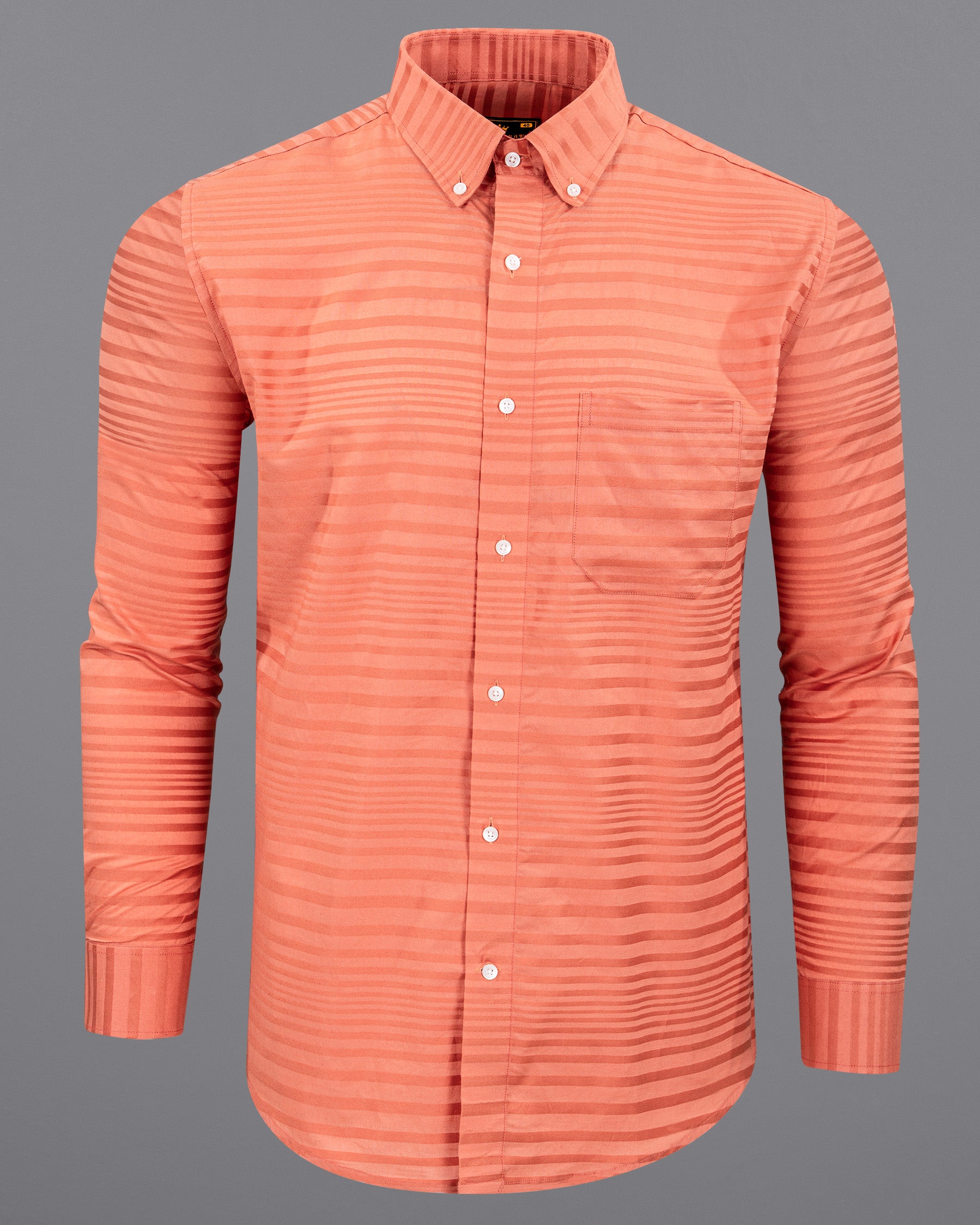 Apricot Striped Dobby Textured Premium Giza Cotton Shirt 5524-BD-38, 5524-BD-H-38, 5524-BD-39, 5524-BD-H-39, 5524-BD-40, 5524-BD-H-40, 5524-BD-42, 5524-BD-H-42, 5524-BD-44, 5524-BD-H-44, 5524-BD-46, 5524-BD-H-46, 5524-BD-48, 5524-BD-H-48, 5524-BD-50, 5524-BD-H-50, 5524-BD-52, 5524-BD-H-52