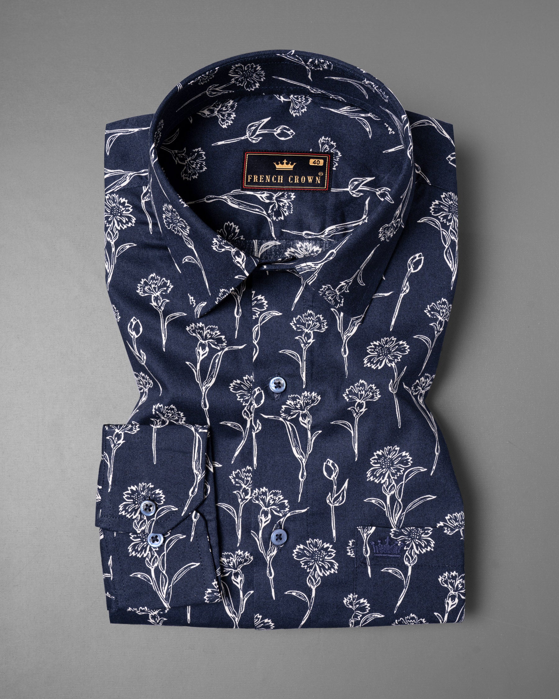 Navy Blue Floral Printed Premium Cotton Shirt 5535-BLE-38, 5535-BLE-H-38, 5535-BLE-39, 5535-BLE-H-39, 5535-BLE-40, 5535-BLE-H-40, 5535-BLE-42, 5535-BLE-H-42, 5535-BLE-44, 5535-BLE-H-44, 5535-BLE-46, 5535-BLE-H-46, 5535-BLE-48, 5535-BLE-H-48, 5535-BLE-50, 5535-BLE-H-50, 5535-BLE-52, 5535-BLE-H-52