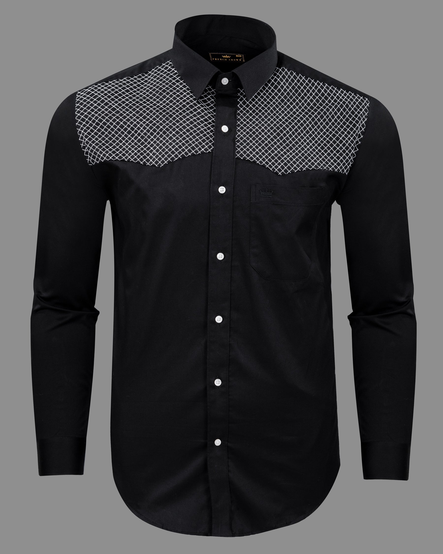Jade Black embroidery patterned super soft Premium Cotton Shirt 5573-P79-38, 5573-P79-H-38, 5573-P79-39, 5573-P79-H-39, 5573-P79-40, 5573-P79-H-40, 5573-P79-42, 5573-P79-H-42, 5573-P79-44, 5573-P79-H-44, 5573-P79-46, 5573-P79-H-46, 5573-P79-48, 5573-P79-H-48, 5573-P79-50, 5573-P79-H-50, 5573-P79-52, 5573-P79-H-52