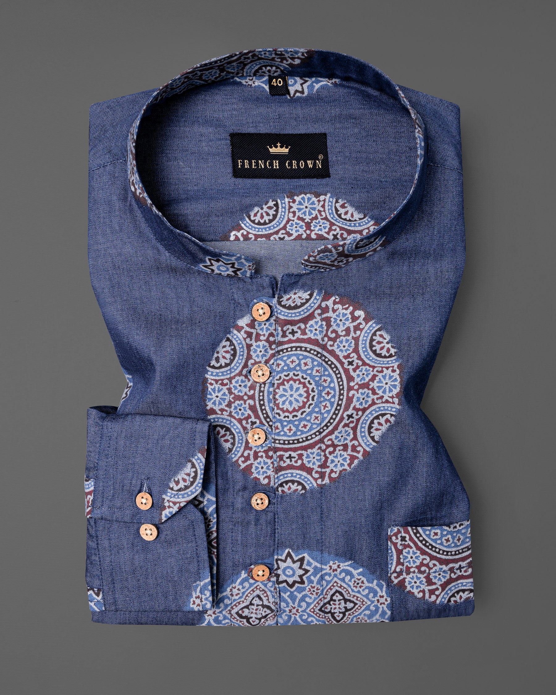 Fiord Blue Chambray Premium Cotton Kurta Shirt 5651-KS-38, 5651-KS-H-38, 5651-KS-39, 5651-KS-H-39, 5651-KS-40, 5651-KS-H-40, 5651-KS-42, 5651-KS-H-42, 5651-KS-44, 5651-KS-H-44, 5651-KS-46, 5651-KS-H-46, 5651-KS-48, 5651-KS-H-48, 5651-KS-50, 5651-KS-H-50, 5651-KS-52, 5651-KS-H-52
