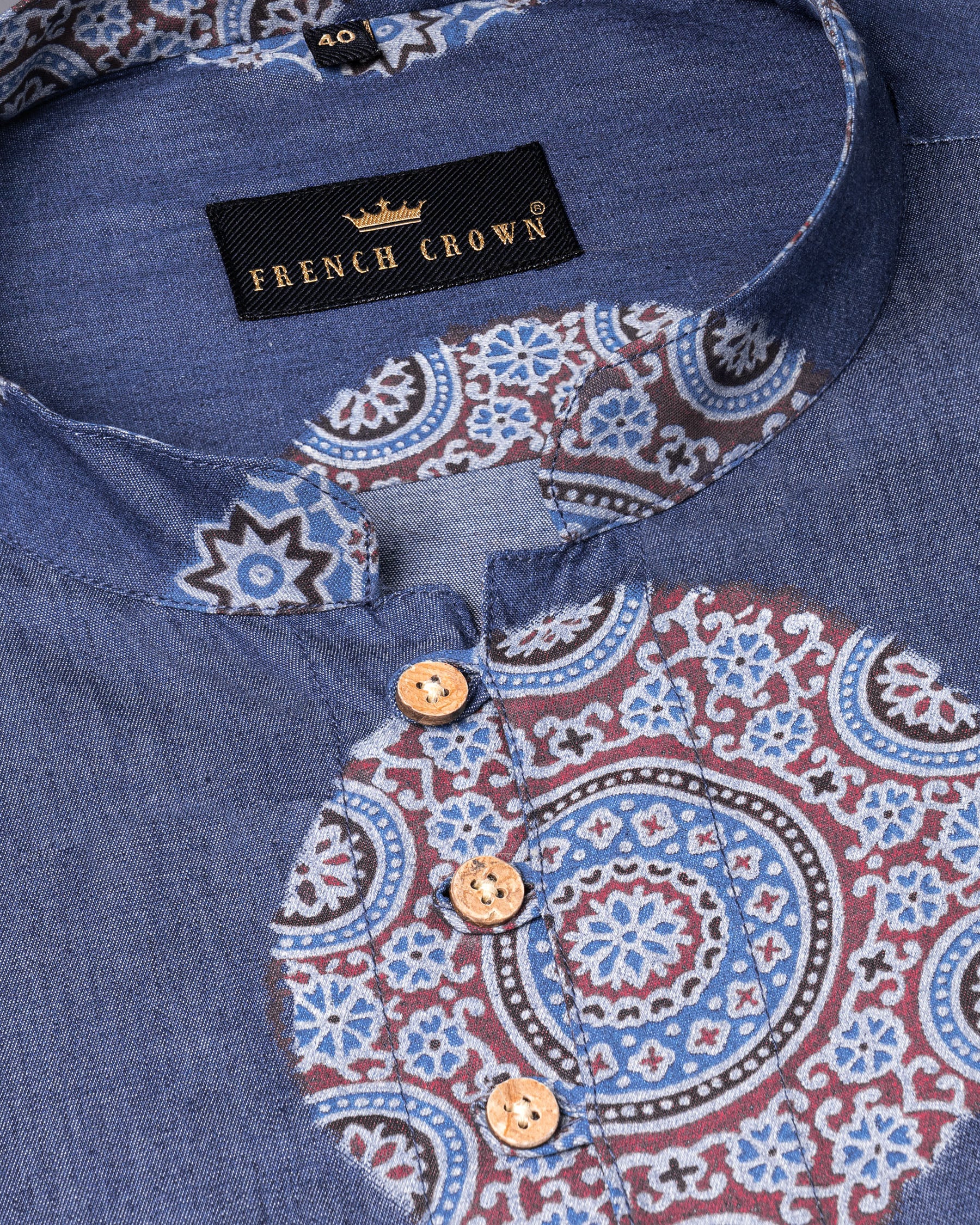 Fiord Blue Chambray Premium Cotton Kurta Shirt 5651-KS-38, 5651-KS-H-38, 5651-KS-39, 5651-KS-H-39, 5651-KS-40, 5651-KS-H-40, 5651-KS-42, 5651-KS-H-42, 5651-KS-44, 5651-KS-H-44, 5651-KS-46, 5651-KS-H-46, 5651-KS-48, 5651-KS-H-48, 5651-KS-50, 5651-KS-H-50, 5651-KS-52, 5651-KS-H-52
