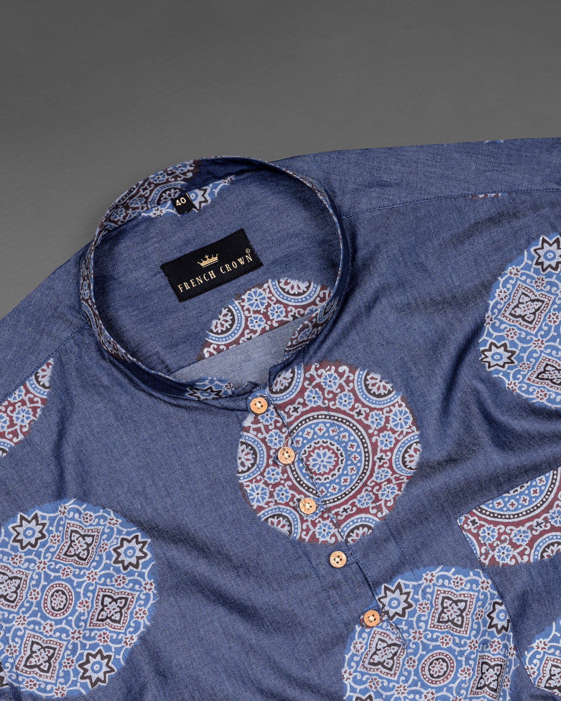 Fiord Blue Chambray Premium Cotton Kurta Shirt 5651-KS-38, 5651-KS-H-38, 5651-KS-39, 5651-KS-H-39, 5651-KS-40, 5651-KS-H-40, 5651-KS-42, 5651-KS-H-42, 5651-KS-44, 5651-KS-H-44, 5651-KS-46, 5651-KS-H-46, 5651-KS-48, 5651-KS-H-48, 5651-KS-50, 5651-KS-H-50, 5651-KS-52, 5651-KS-H-52