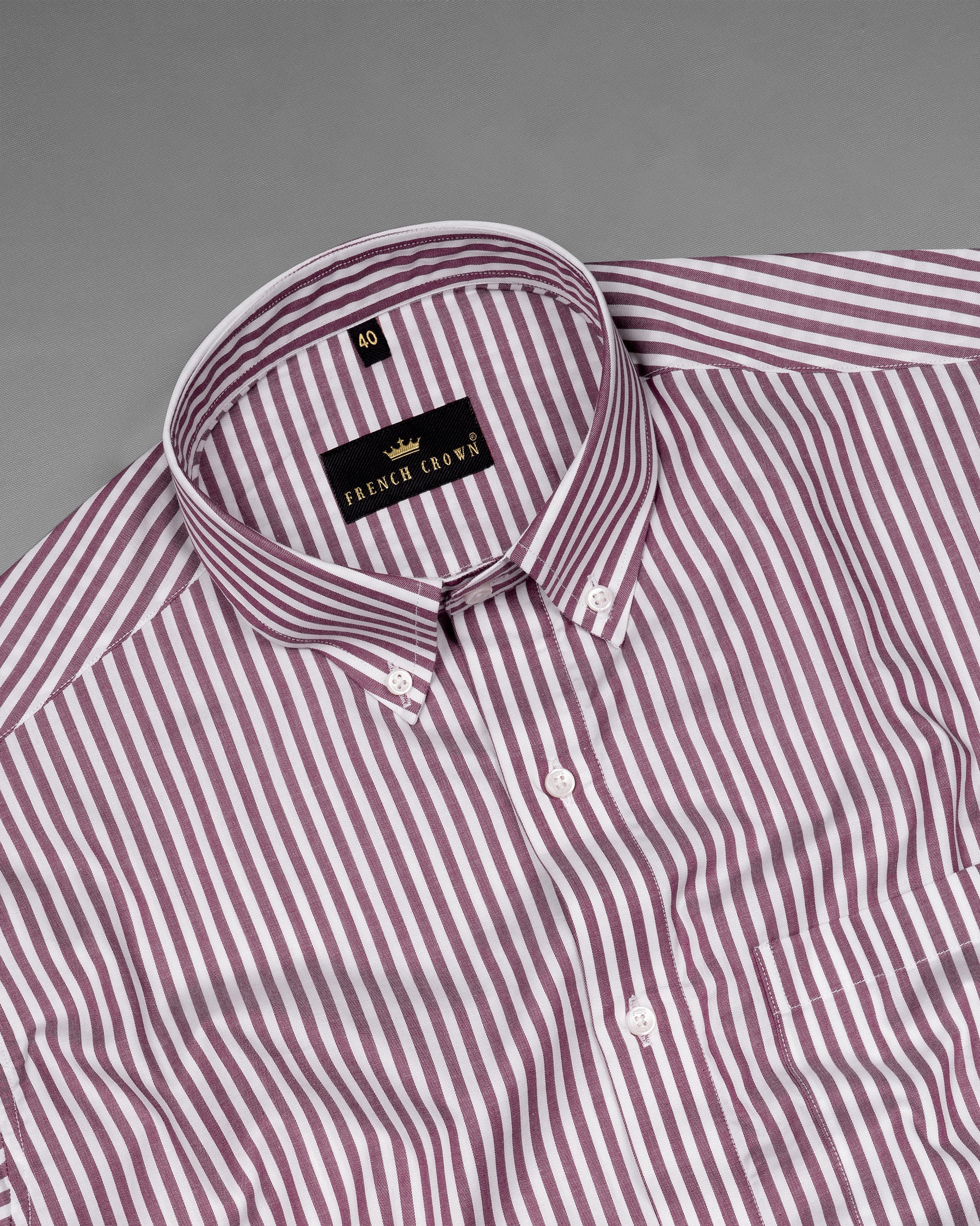 Alabaster White with Eggplant Striped Premium Cotton Shirt 5658-BD-38, 5658-BD-H-38, 5658-BD-39, 5658-BD-H-39, 5658-BD-40, 5658-BD-H-40, 5658-BD-42, 5658-BD-H-42, 5658-BD-44, 5658-BD-H-44, 5658-BD-46, 5658-BD-H-46, 5658-BD-48, 5658-BD-H-48, 5658-BD-50, 5658-BD-H-50, 5658-BD-52, 5658-BD-H-52