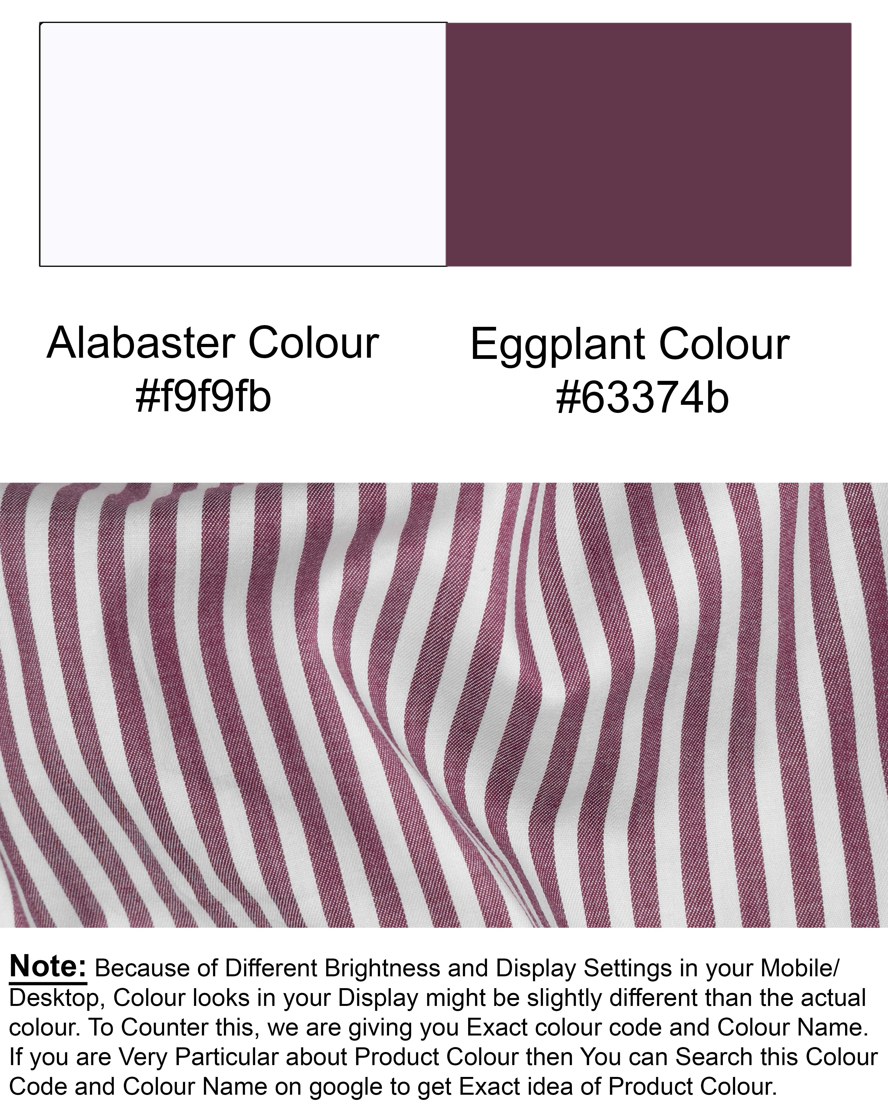 Alabaster White with Eggplant Striped Premium Cotton Shirt 5658-BD-38, 5658-BD-H-38, 5658-BD-39, 5658-BD-H-39, 5658-BD-40, 5658-BD-H-40, 5658-BD-42, 5658-BD-H-42, 5658-BD-44, 5658-BD-H-44, 5658-BD-46, 5658-BD-H-46, 5658-BD-48, 5658-BD-H-48, 5658-BD-50, 5658-BD-H-50, 5658-BD-52, 5658-BD-H-52