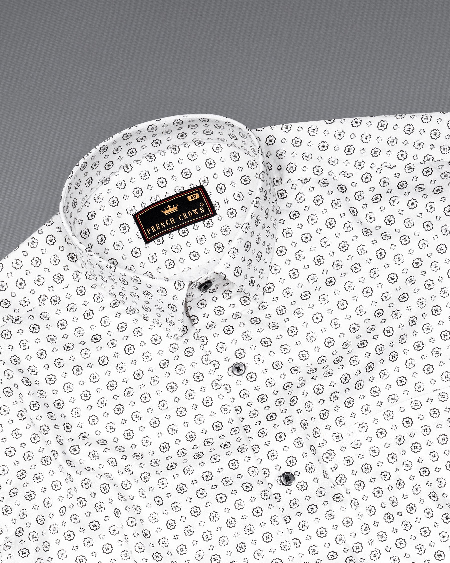 Bright White Flower Printed Super soft Premium Cotton Shirt 5729-BLK-38, 5729-BLK-H-38, 5729-BLK-39, 5729-BLK-H-39, 5729-BLK-40, 5729-BLK-H-40, 5729-BLK-42, 5729-BLK-H-42, 5729-BLK-44, 5729-BLK-H-44, 5729-BLK-46, 5729-BLK-H-46, 5729-BLK-48, 5729-BLK-H-48, 5729-BLK-50, 5729-BLK-H-50, 5729-BLK-52, 5729-BLK-H-52