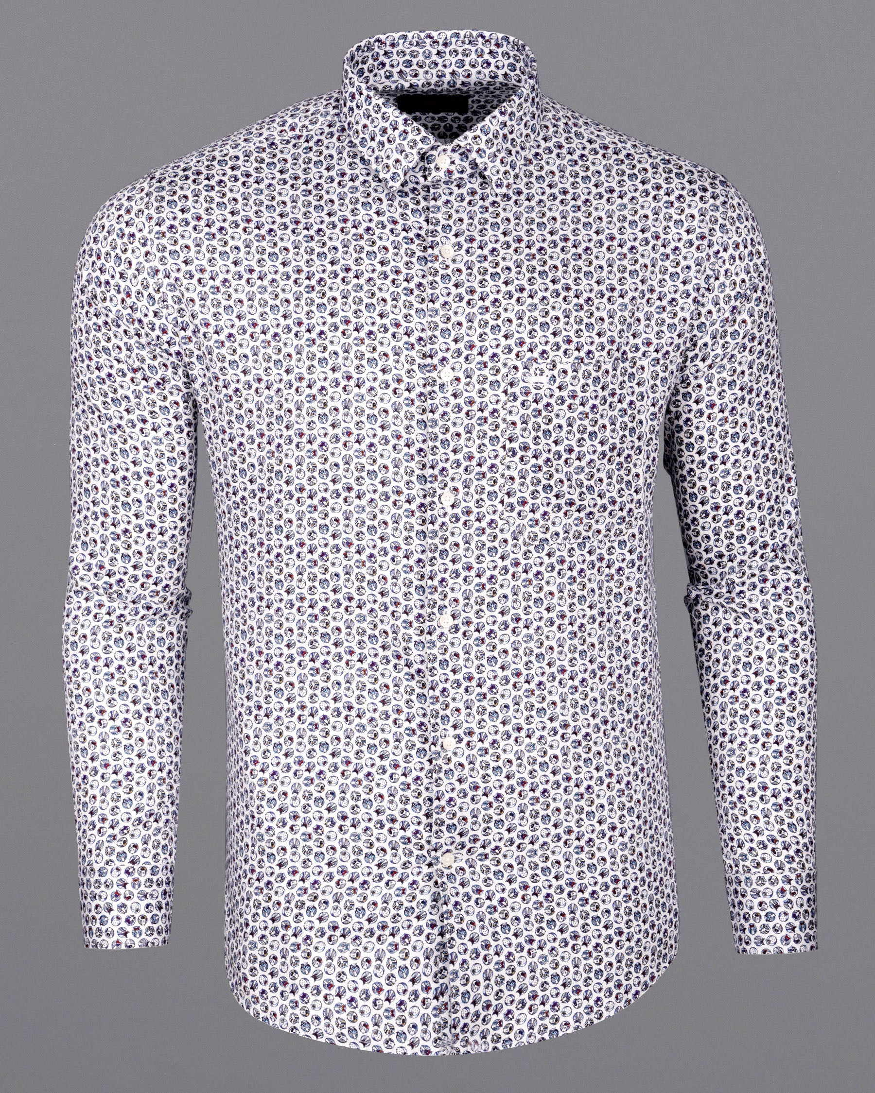 Bright White Owl Printed Premium Cotton Super Soft Shirt 5764-38, 5764-H-38, 5764-39, 5764-H-39, 5764-40, 5764-H-40, 5764-42, 5764-H-42, 5764-44, 5764-H-44, 5764-46, 5764-H-46, 5764-48, 5764-H-48, 5764-50, 5764-H-50, 5764-52, 5764-H-52
