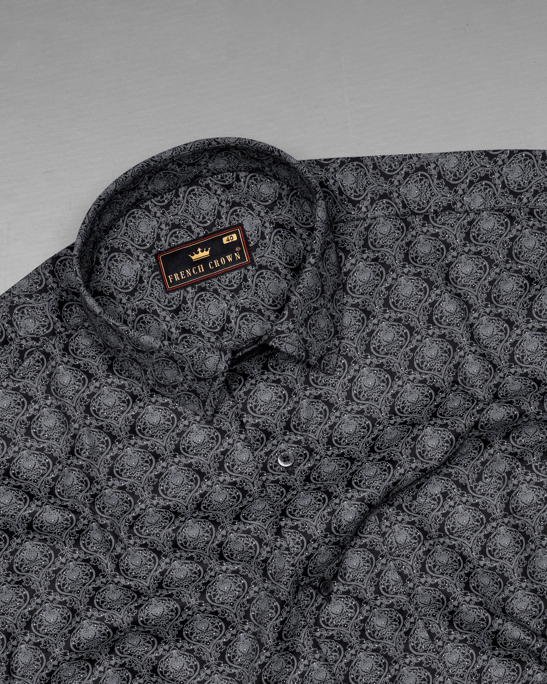 Jade Black Butta Print Premium Cotton Shirt 5807-BLK-38, 5807-BLK-H-38, 5807-BLK-39, 5807-BLK-H-39, 5807-BLK-40, 5807-BLK-H-40, 5807-BLK-42, 5807-BLK-H-42, 5807-BLK-44, 5807-BLK-H-44, 5807-BLK-46, 5807-BLK-H-46, 5807-BLK-48, 5807-BLK-H-48, 5807-BLK-50, 5807-BLK-H-50, 5807-BLK-52, 5807-BLK-H-52