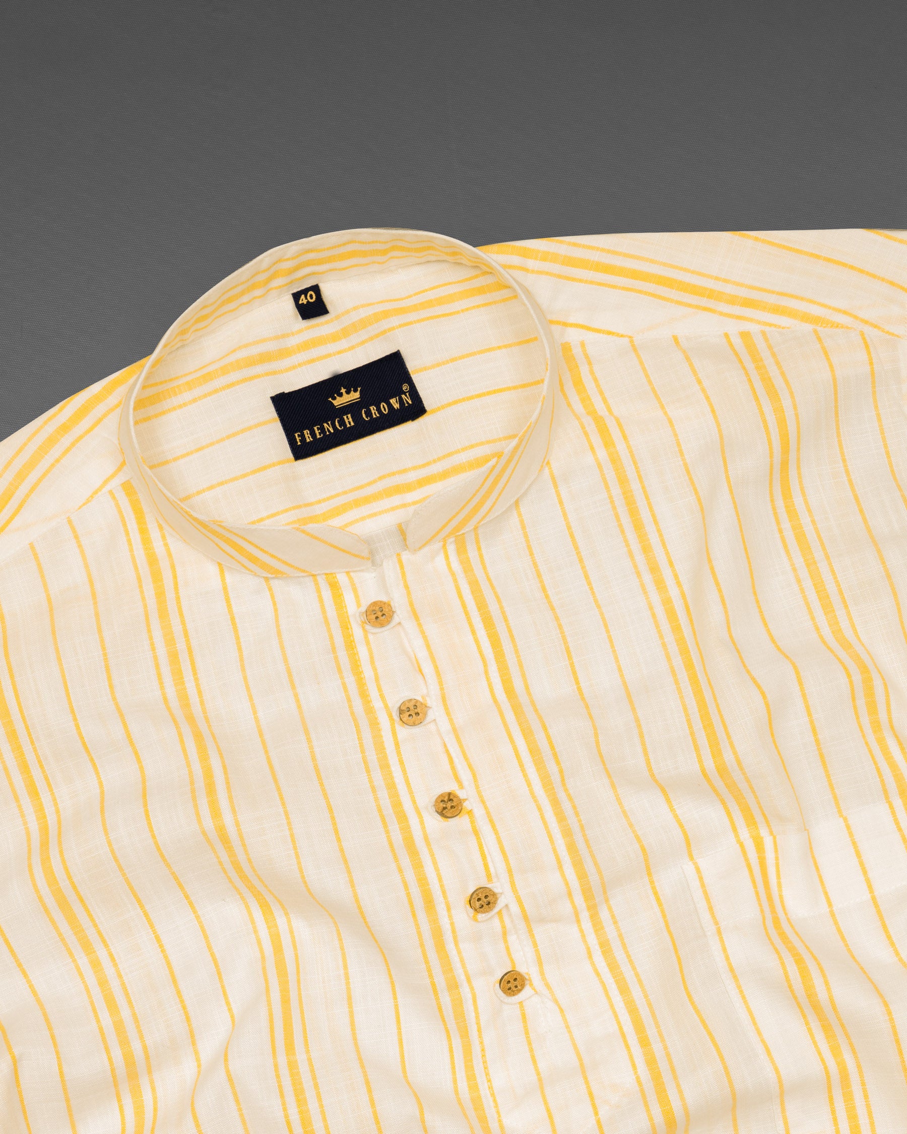 Albescent White with Goldenrod Striped Luxurious Linen Shirt 5813-KS-38, 5813-KS-H-38, 5813-KS-39, 5813-KS-H-39, 5813-KS-40, 5813-KS-H-40, 5813-KS-42, 5813-KS-H-42, 5813-KS-44, 5813-KS-H-44, 5813-KS-46, 5813-KS-H-46, 5813-KS-48, 5813-KS-H-48, 5813-KS-50, 5813-KS-H-50, 5813-KS-52, 5813-KS-H-52