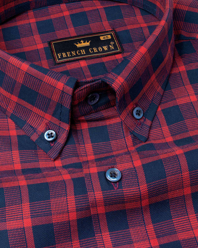 Brick Red and Cyprus Blue Twill Checkered Premium Cotton Shirt 6124-BD-BLE-38, 6124-BD-BLE-H-38, 6124-BD-BLE-39, 6124-BD-BLE-H-39, 6124-BD-BLE-40, 6124-BD-BLE-H-40, 6124-BD-BLE-42, 6124-BD-BLE-H-42, 6124-BD-BLE-44, 6124-BD-BLE-H-44, 6124-BD-BLE-46, 6124-BD-BLE-H-46, 6124-BD-BLE-48, 6124-BD-BLE-H-48, 6124-BD-BLE-50, 6124-BD-BLE-H-50, 6124-BD-BLE-52, 6124-BD-BLE-H-52