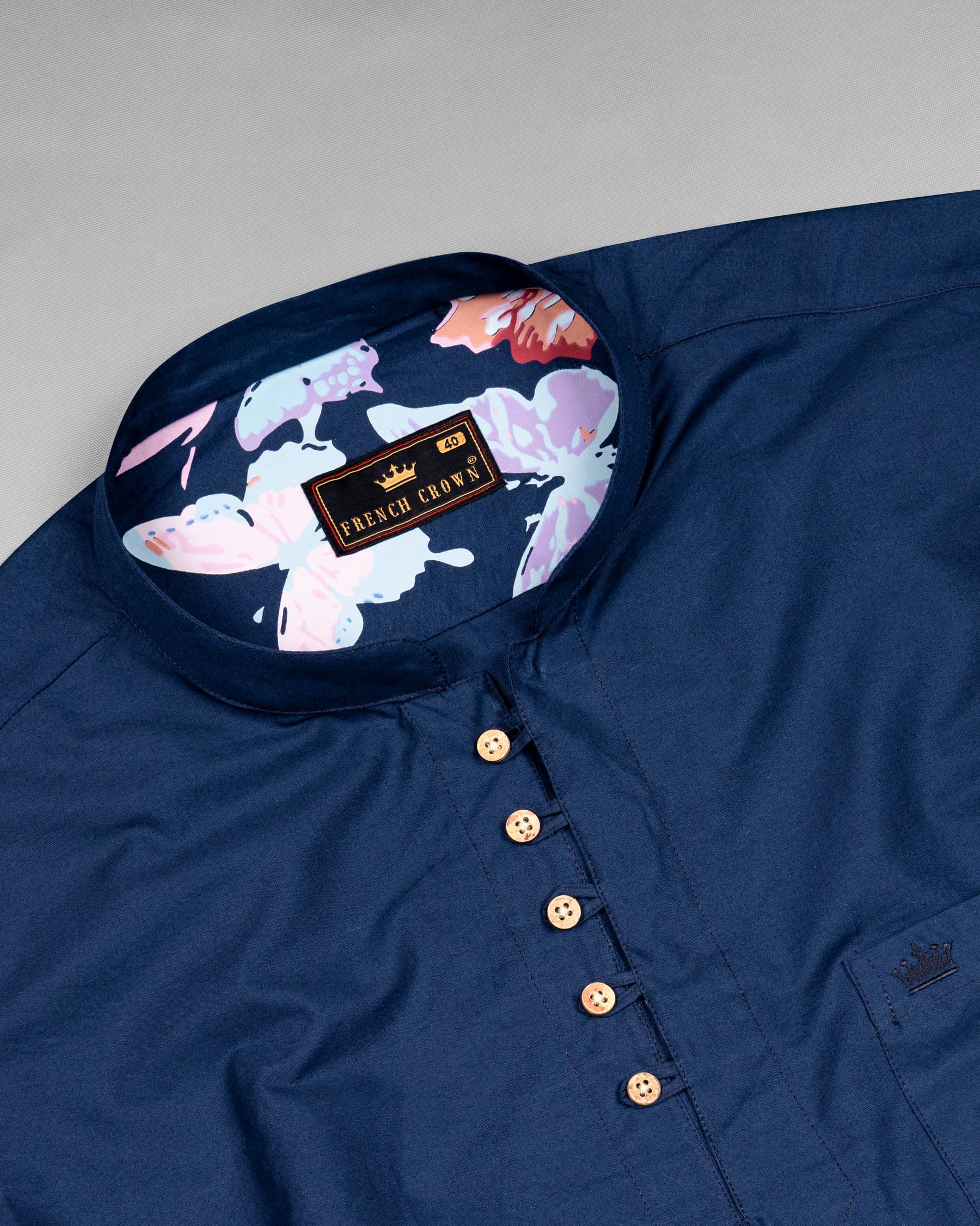 Cloud Burst Blue Butterfly Printed Premium Cotton Kurta Shirt 6174-KS-38, 6174-KS-H-38, 6174-KS-39, 6174-KS-H-39, 6174-KS-40, 6174-KS-H-40, 6174-KS-42, 6174-KS-H-42, 6174-KS-44, 6174-KS-H-44, 6174-KS-46, 6174-KS-H-46, 6174-KS-48, 6174-KS-H-48, 6174-KS-50, 6174-KS-H-50, 6174-KS-52, 6174-KS-H-52