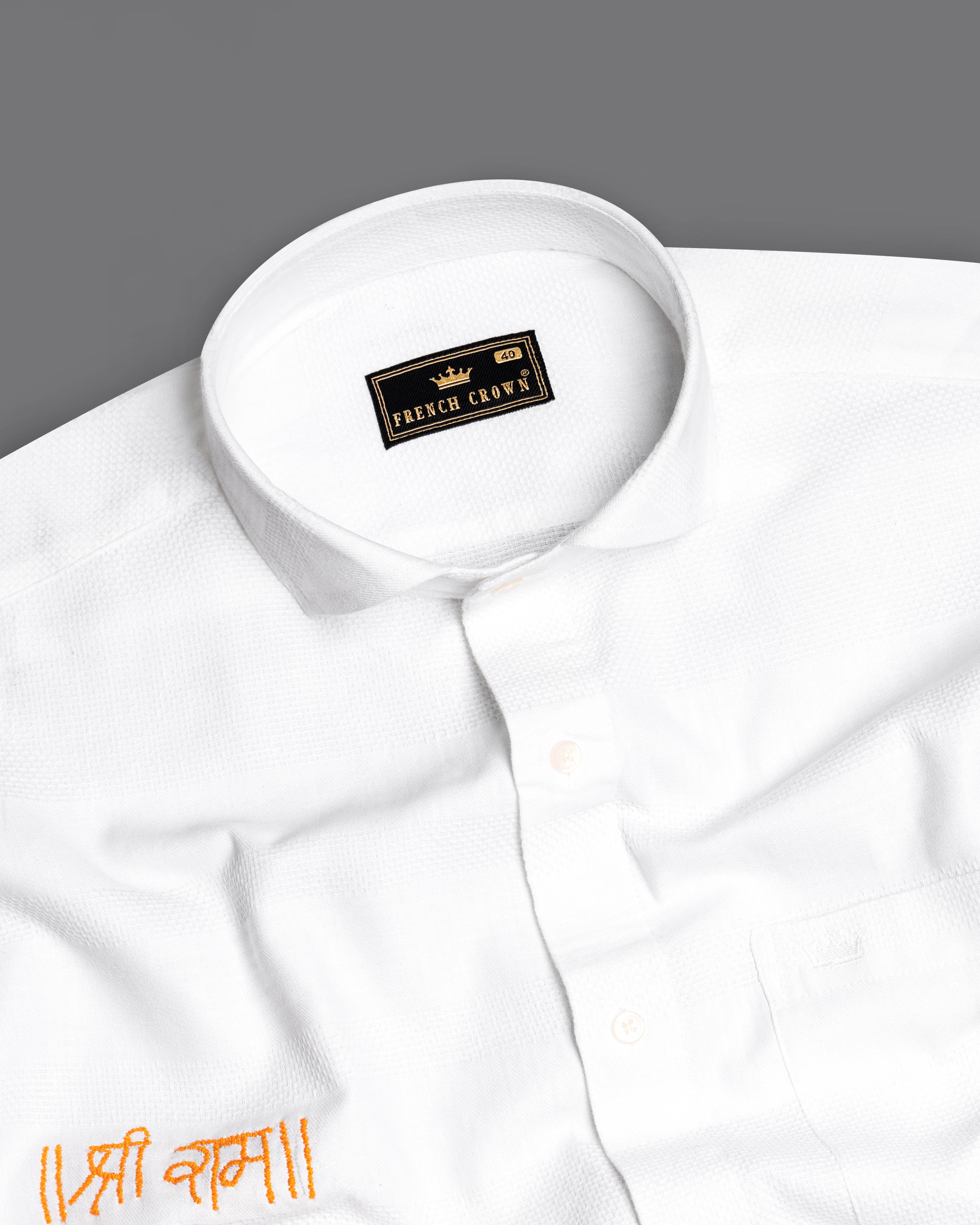 Bright White with Traditional Hand Embroidered Dobby Premium Giza Cotton Shirt 6187-CA-E076-38, 6187-CA-E076-H-38, 6187-CA-E076-39, 6187-CA-E076-H-39, 6187-CA-E076-40, 6187-CA-E076-H-40, 6187-CA-E076-42, 6187-CA-E076-H-42, 6187-CA-E076-44, 6187-CA-E076-H-44, 6187-CA-E076-46, 6187-CA-E076-H-46, 6187-CA-E076-48, 6187-CA-E076-H-48, 6187-CA-E076-50, 6187-CA-E076-H-50, 6187-CA-E076-52, 6187-CA-E076-H-52