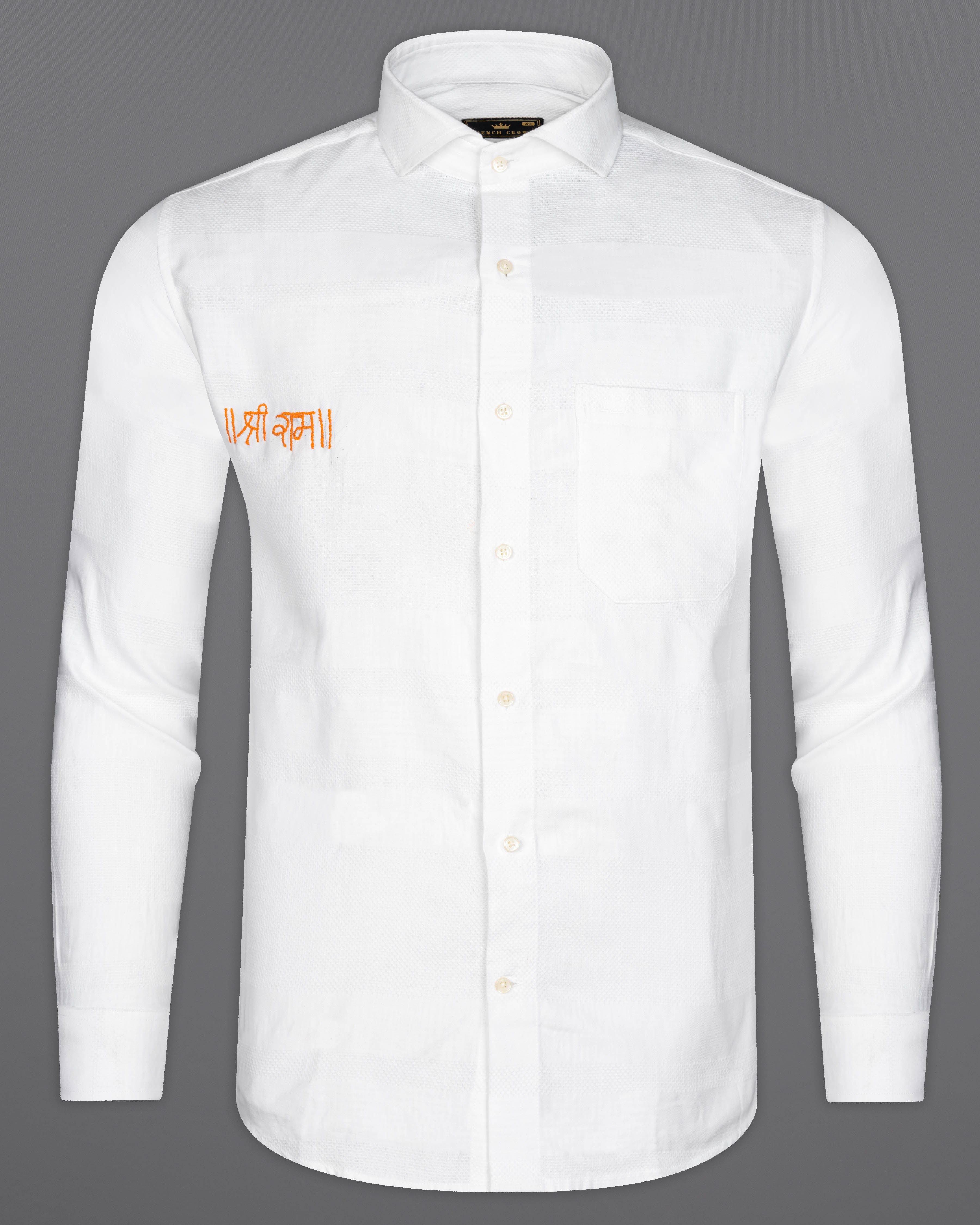 Bright White with Traditional Hand Embroidered Dobby Premium Giza Cotton Shirt 6187-CA-E076-38, 6187-CA-E076-H-38, 6187-CA-E076-39, 6187-CA-E076-H-39, 6187-CA-E076-40, 6187-CA-E076-H-40, 6187-CA-E076-42, 6187-CA-E076-H-42, 6187-CA-E076-44, 6187-CA-E076-H-44, 6187-CA-E076-46, 6187-CA-E076-H-46, 6187-CA-E076-48, 6187-CA-E076-H-48, 6187-CA-E076-50, 6187-CA-E076-H-50, 6187-CA-E076-52, 6187-CA-E076-H-52