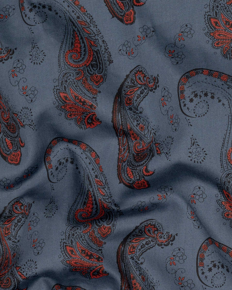 Scarpa Flow Grey Paisleys Printed Super Soft Premium Cotton Shirt 6199-BLK-38, 6199-BLK-H-38, 6199-BLK-39, 6199-BLK-H-39, 6199-BLK-40, 6199-BLK-H-40, 6199-BLK-42, 6199-BLK-H-42, 6199-BLK-44, 6199-BLK-H-44, 6199-BLK-46, 6199-BLK-H-46, 6199-BLK-48, 6199-BLK-H-48, 6199-BLK-50, 6199-BLK-H-50, 6199-BLK-52, 6199-BLK-H-52