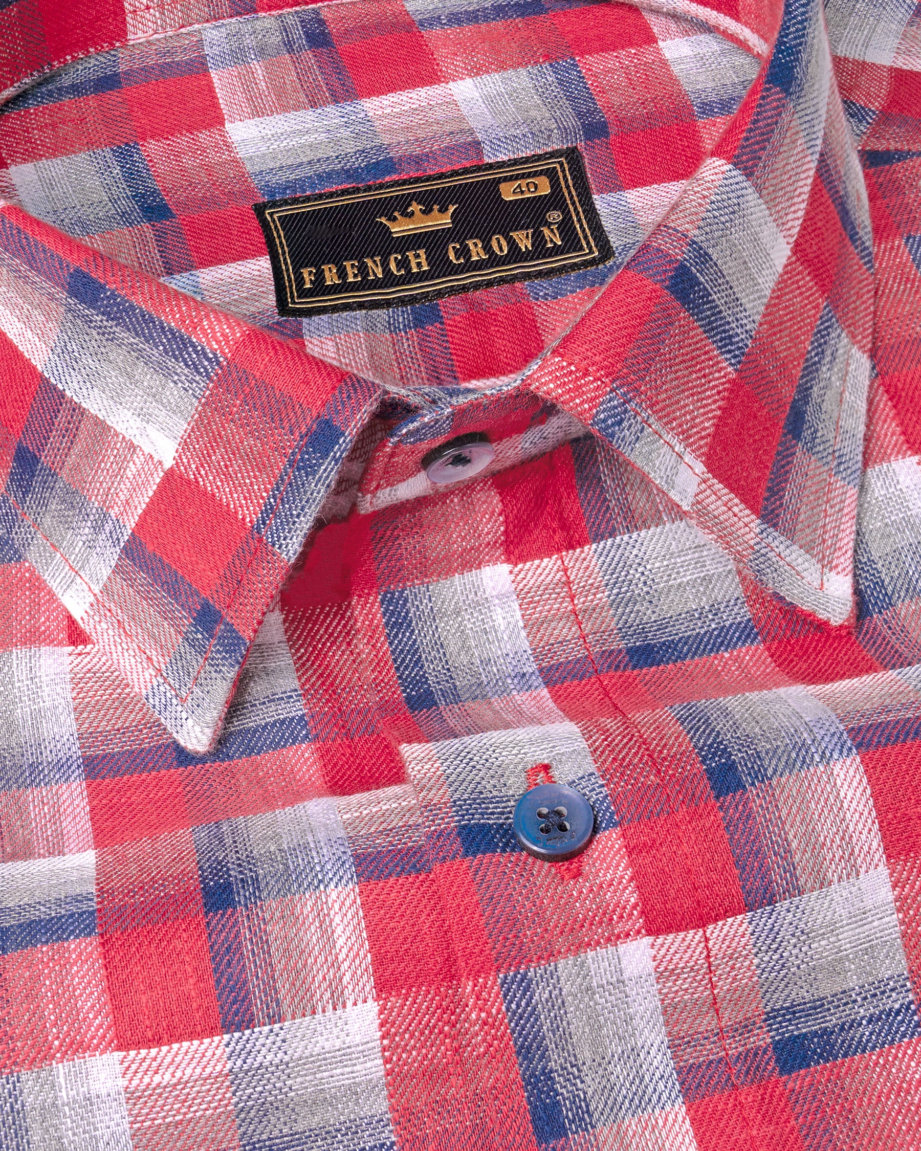 Brick Red and Kimberly Blue Twill Plaid Premium Cotton Shirt 6241-BLE-38, 6241-BLE-H-38, 6241-BLE-39, 6241-BLE-H-39, 6241-BLE-40, 6241-BLE-H-40, 6241-BLE-42, 6241-BLE-H-42, 6241-BLE-44, 6241-BLE-H-44, 6241-BLE-46, 6241-BLE-H-46, 6241-BLE-48, 6241-BLE-H-48, 6241-BLE-50, 6241-BLE-H-50, 6241-BLE-52, 6241-BLE-H-52