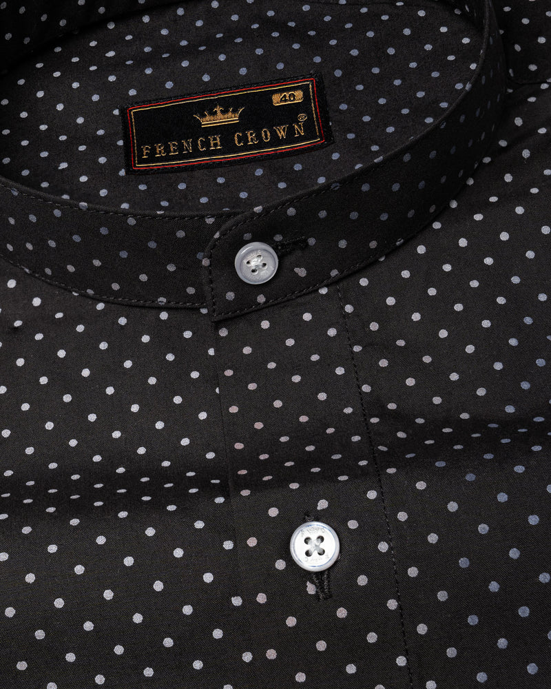 Jade Black Twill Polka Dotted Premium Cotton Shirt 6256-M-38, 6256-M-H-38, 6256-M-39, 6256-M-H-39, 6256-M-40, 6256-M-H-40, 6256-M-42, 6256-M-H-42, 6256-M-44, 6256-M-H-44, 6256-M-46, 6256-M-H-46, 6256-M-48, 6256-M-H-48, 6256-M-50, 6256-M-H-50, 6256-M-52, 6256-M-H-52