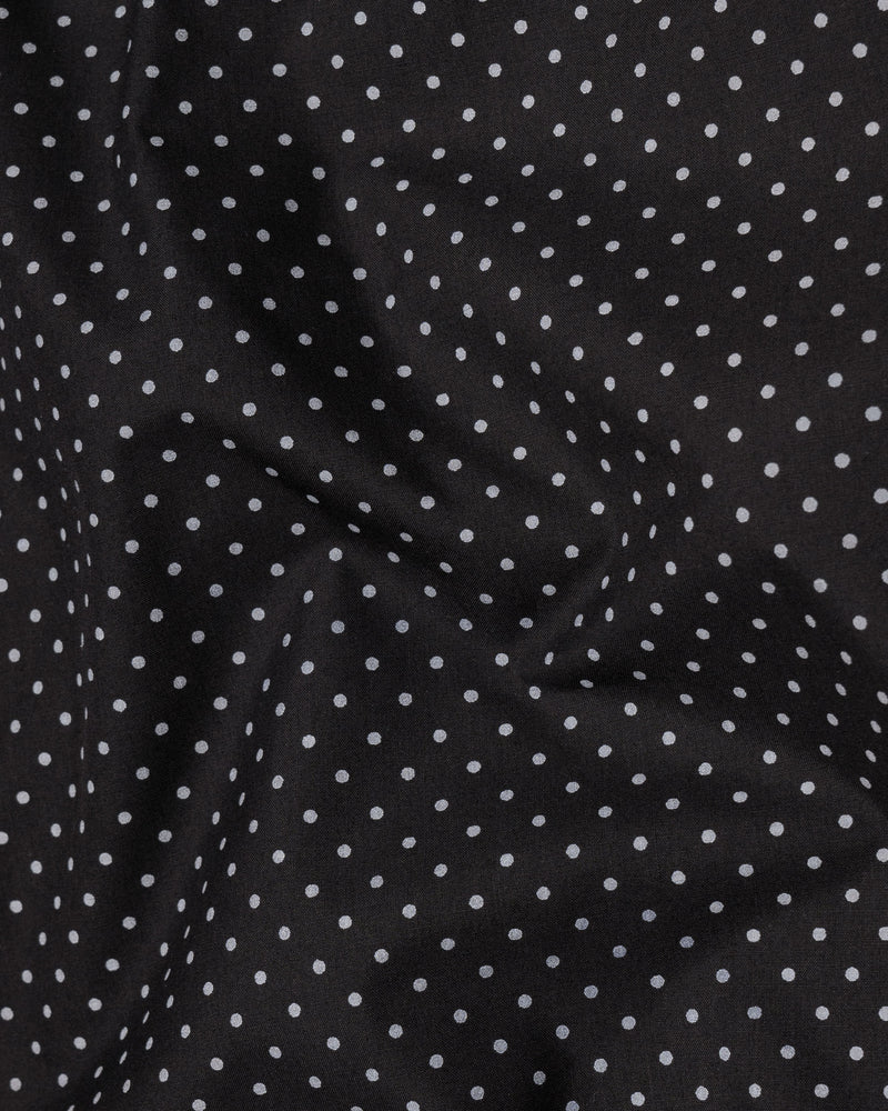 Jade Black Twill Polka Dotted Premium Cotton Shirt 6256-M-38, 6256-M-H-38, 6256-M-39, 6256-M-H-39, 6256-M-40, 6256-M-H-40, 6256-M-42, 6256-M-H-42, 6256-M-44, 6256-M-H-44, 6256-M-46, 6256-M-H-46, 6256-M-48, 6256-M-H-48, 6256-M-50, 6256-M-H-50, 6256-M-52, 6256-M-H-52