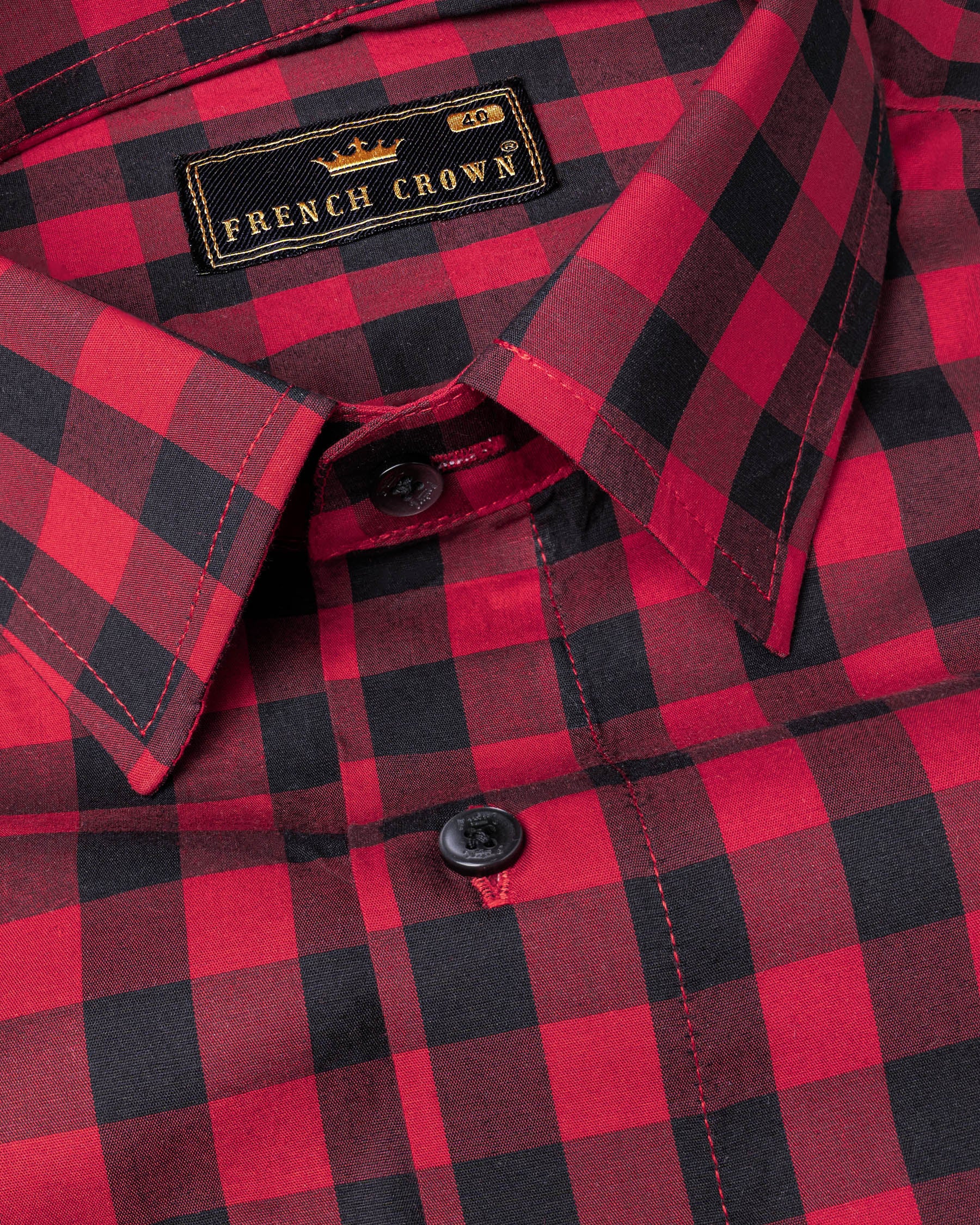 Shiraz Red Checkered Premium Cotton Shirt 6349-BLK-38,6349-BLK-H-38,6349-BLK-39,6349-BLK-H-39,6349-BLK-40,6349-BLK-H-40,6349-BLK-42,6349-BLK-H-42,6349-BLK-44,6349-BLK-H-44,6349-BLK-46,6349-BLK-H-46,6349-BLK-48,6349-BLK-H-48,6349-BLK-50,6349-BLK-H-50,6349-BLK-52,6349-BLK-H-52