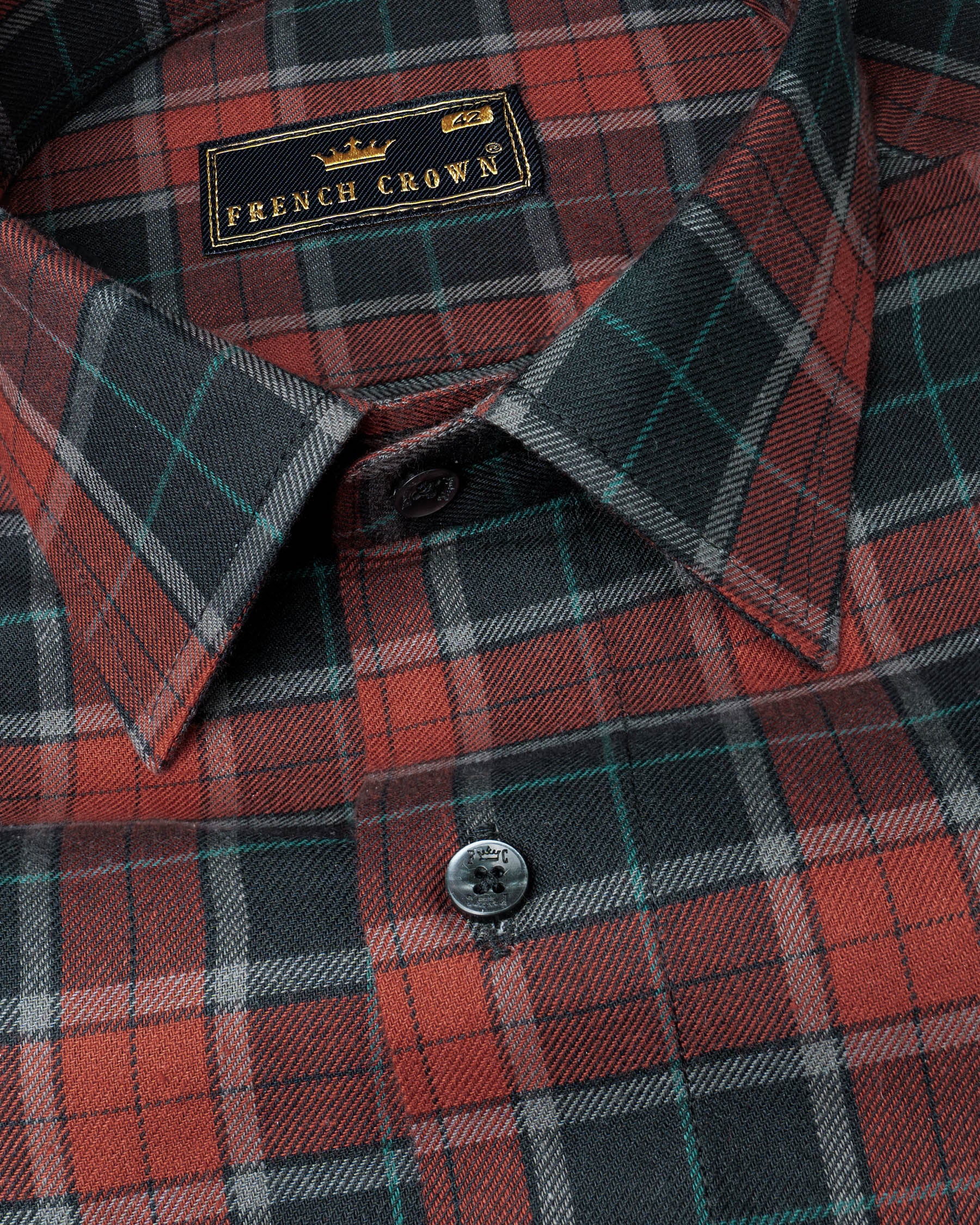 Shark Gray with Ironstone Brown Twill Plaid Premium Cotton Shirt 6355-BLK-38,6355-BLK-H-38,6355-BLK-39,6355-BLK-H-39,6355-BLK-40,6355-BLK-H-40,6355-BLK-42,6355-BLK-H-42,6355-BLK-44,6355-BLK-H-44,6355-BLK-46,6355-BLK-H-46,6355-BLK-48,6355-BLK-H-48,6355-BLK-50,6355-BLK-H-50,6355-BLK-52,6355-BLK-H-52