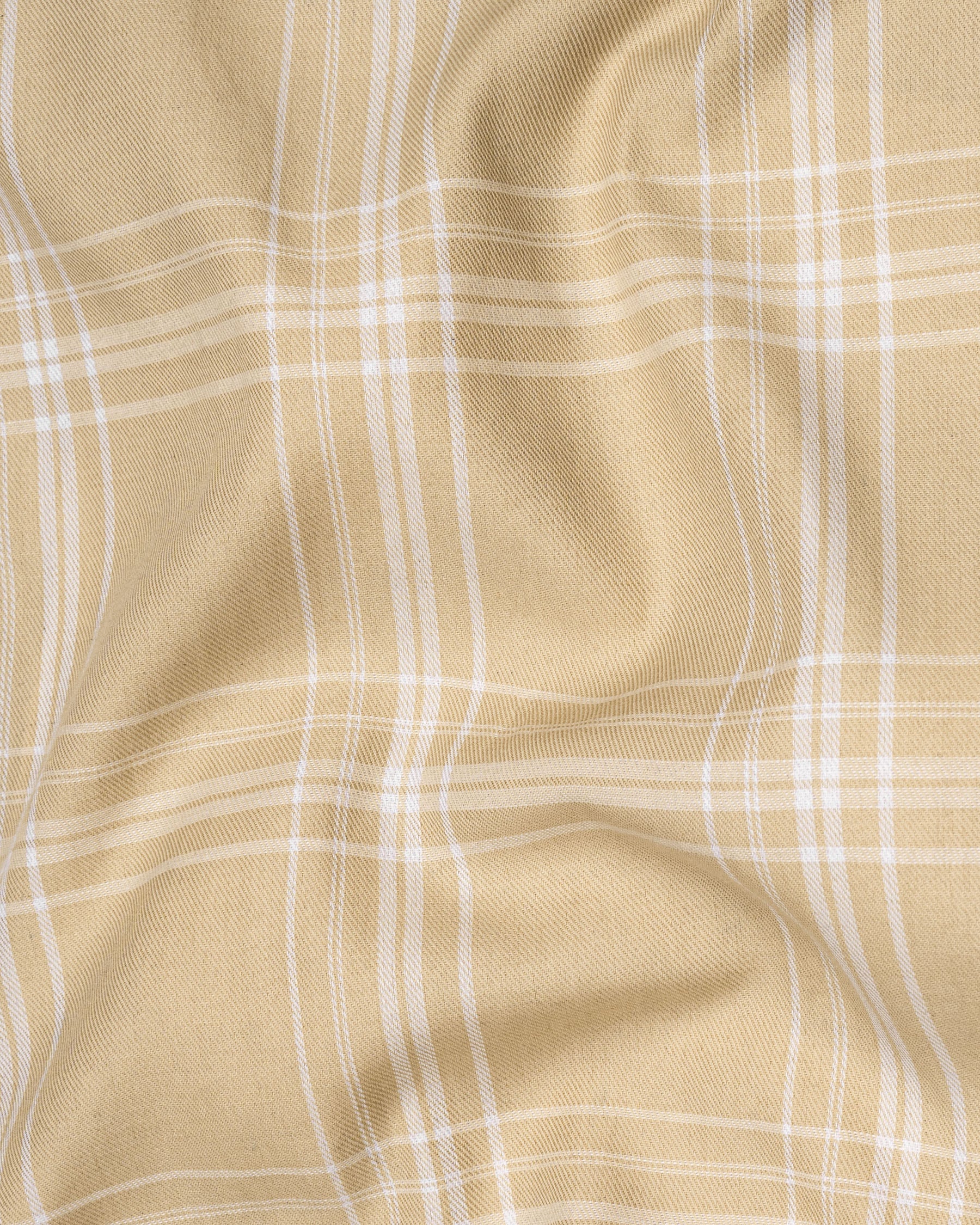 Winter Hazel Brown Twill Windowpane Premium Cotton Shirt