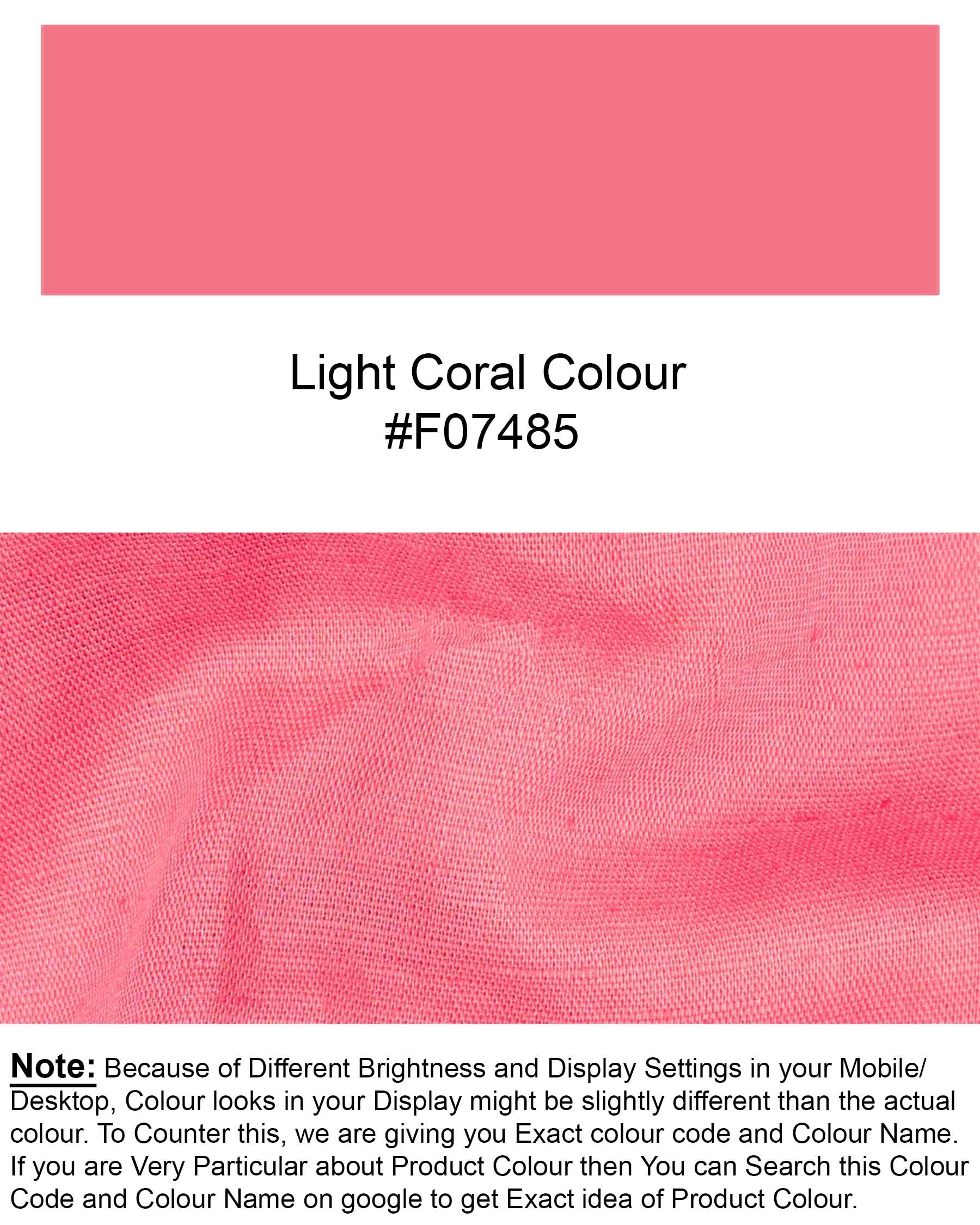 Light Coral Pink Luxurious Linen Shirt