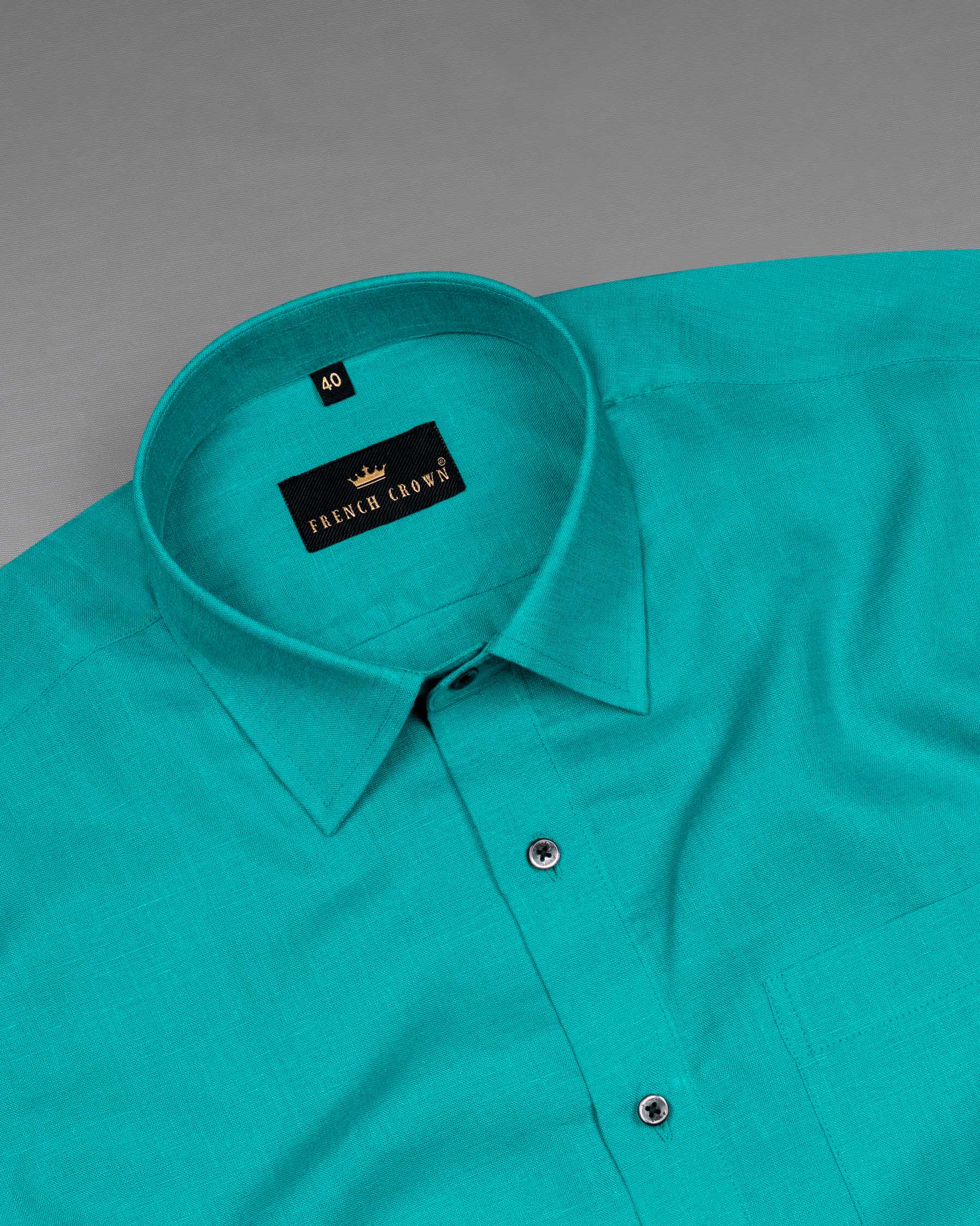 Dark Turquoise Luxurious Linen Shirt  6430-BLK-38, 6430-BLK-H-38, 6430-BLK-39, 6430-BLK-H-39, 6430-BLK-40, 6430-BLK-H-40, 6430-BLK-42, 6430-BLK-H-42, 6430-BLK-44, 6430-BLK-H-44, 6430-BLK-46, 6430-BLK-H-46, 6430-BLK-48, 6430-BLK-H-48, 6430-BLK-50, 6430-BLK-H-50, 6430-BLK-52, 6430-BLK-H-52