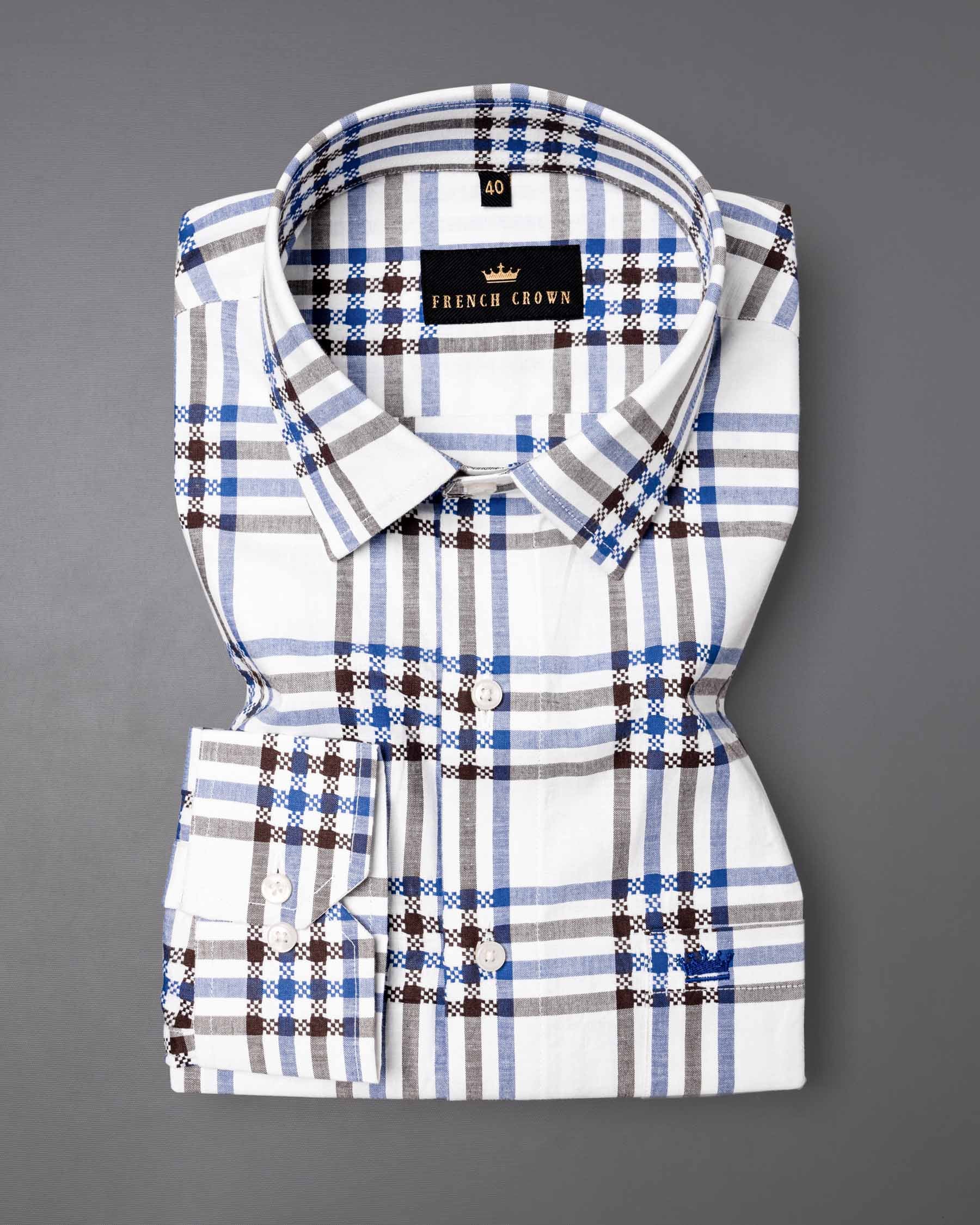 Bright White Plaid Dobby Textured Premium Giza Cotton Shirt 6431-38, 6431-H-38, 6431-39, 6431-H-39, 6431-40, 6431-H-40, 6431-42, 6431-H-42, 6431-44, 6431-H-44, 6431-46, 6431-H-46, 6431-48, 6431-H-48, 6431-50, 6431-H-50, 6431-52, 6431-H-52