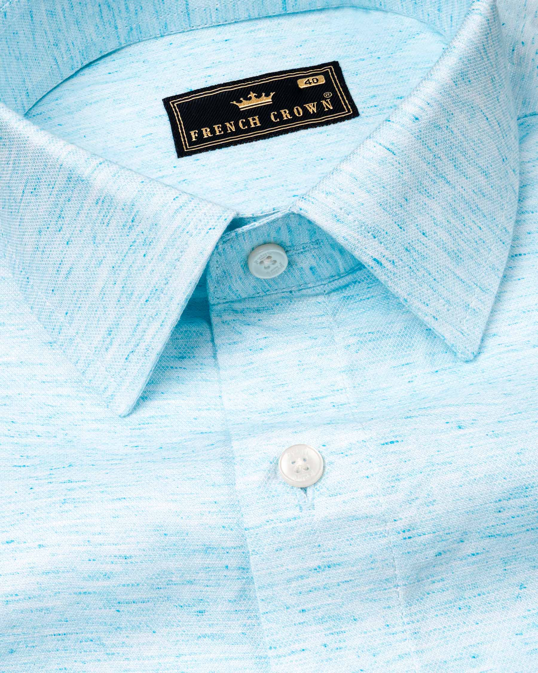 Morning Glory Blue Twill Textured Premium Cotton Shirt  6444-38, 6444-H-38, 6444-39, 6444-H-39, 6444-40, 6444-H-40, 6444-42, 6444-H-42, 6444-44, 6444-H-44, 6444-46, 6444-H-46, 6444-48, 6444-H-48, 6444-50, 6444-H-50, 6444-52, 6444-H-52