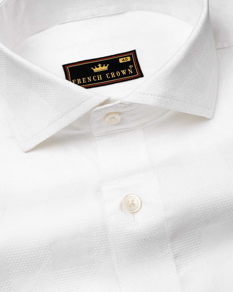 Milky White Dobby Textured Premium Giza Cotton Shirt 6447-CA-38, 6447-CA-H-38, 6447-CA-39, 6447-CA-H-39, 6447-CA-40, 6447-CA-H-40, 6447-CA-42, 6447-CA-H-42, 6447-CA-44, 6447-CA-H-44, 6447-CA-46, 6447-CA-H-46, 6447-CA-48, 6447-CA-H-48, 6447-CA-50, 6447-CA-H-50, 6447-CA-52, 6447-CA-H-52