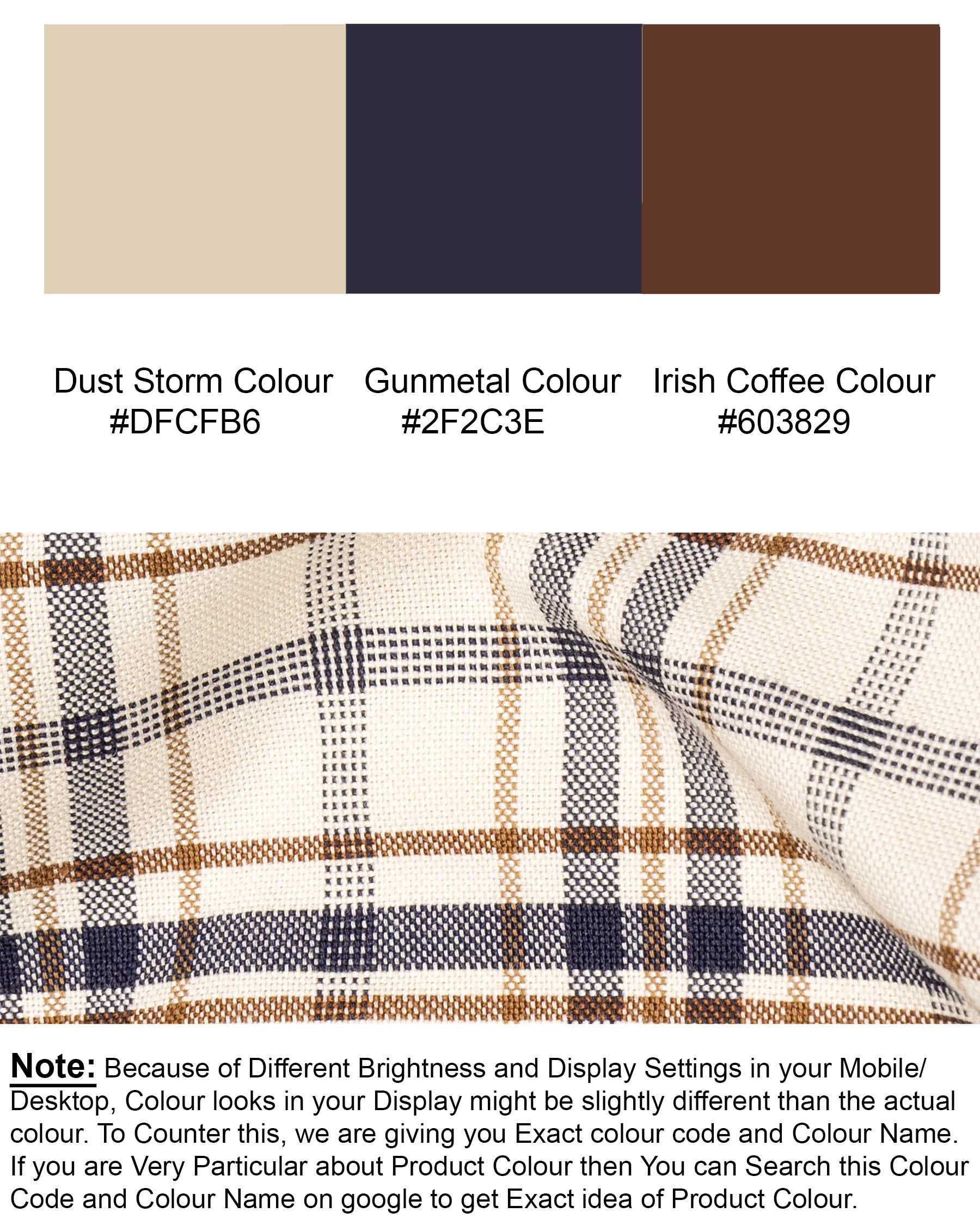 Dust Storm Beige Plaid Royal Oxford Shirt 6453-M-38, 6453-M-H-38, 6453-M-39, 6453-M-H-39, 6453-M-40, 6453-M-H-40, 6453-M-42, 6453-M-H-42, 6453-M-44, 6453-M-H-44, 6453-M-46, 6453-M-H-46, 6453-M-48, 6453-M-H-48, 6453-M-50, 6453-M-H-50, 6453-M-52, 6453-M-H-52