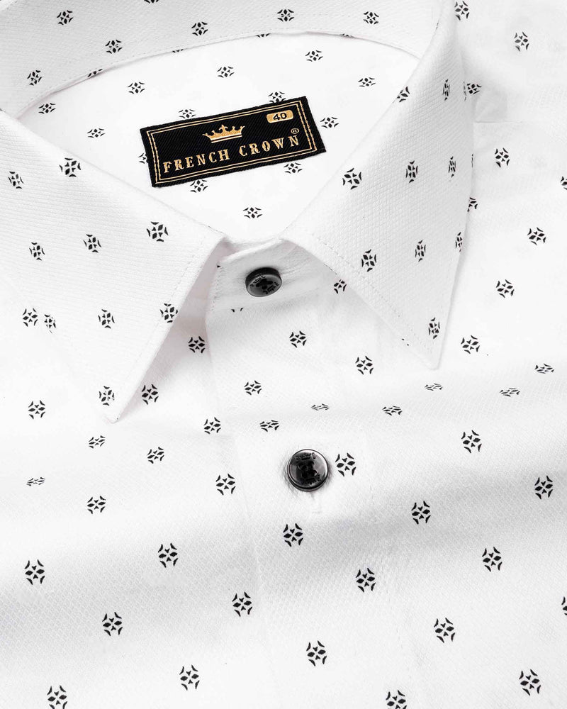 Bright White Printed Dobby Textured Premium Giza Cotton Shirt 6461-BLK-38, 6461-BLK-H-38, 6461-BLK-39, 6461-BLK-H-39, 6461-BLK-40, 6461-BLK-H-40, 6461-BLK-42, 6461-BLK-H-42, 6461-BLK-44, 6461-BLK-H-44, 6461-BLK-46, 6461-BLK-H-46, 6461-BLK-48, 6461-BLK-H-48, 6461-BLK-50, 6461-BLK-H-50, 6461-BLK-52, 6461-BLK-H-52