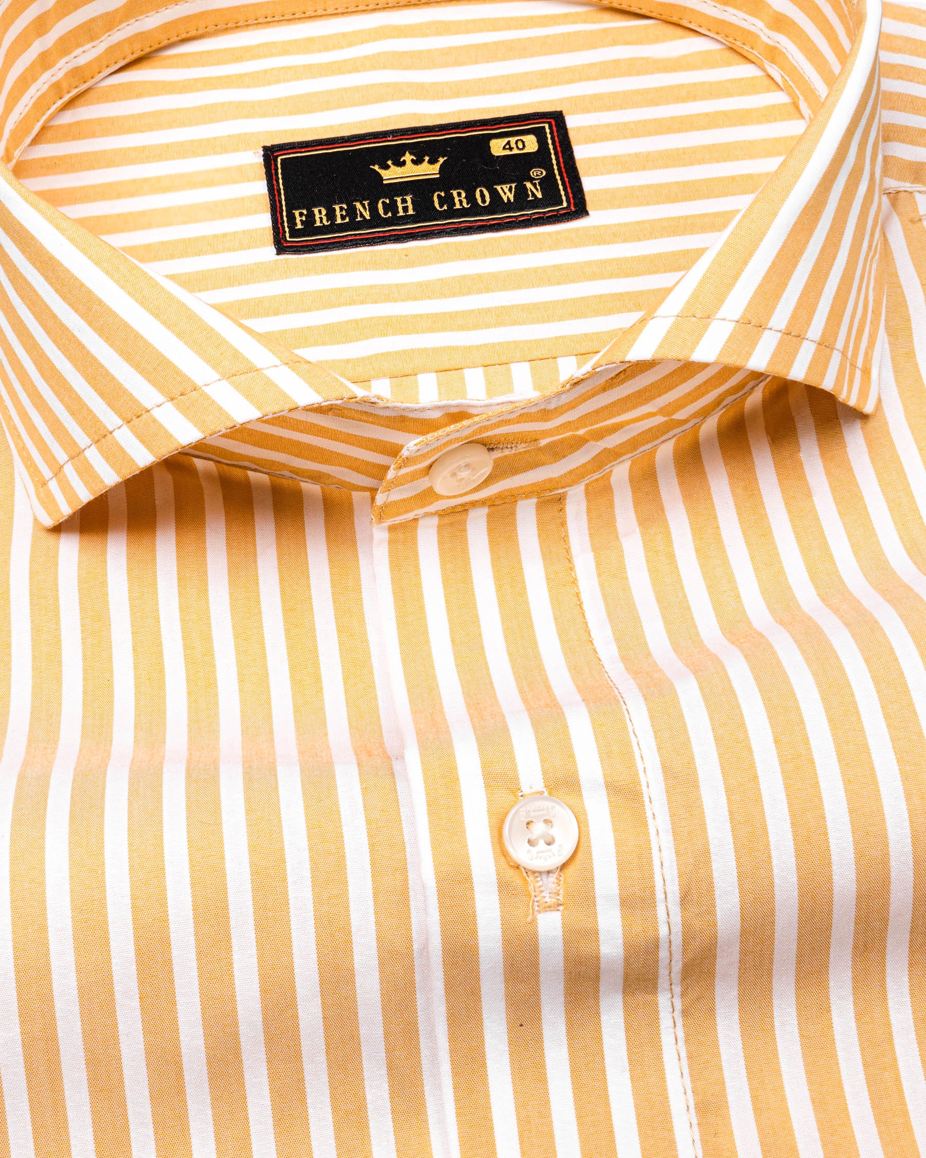 Apricot Yellow Striped Premium Cotton Shirt  6465-CA-38, 6465-CA-H-38, 6465-CA-39, 6465-CA-H-39, 6465-CA-40, 6465-CA-H-40, 6465-CA-42, 6465-CA-H-42, 6465-CA-44, 6465-CA-H-44, 6465-CA-46, 6465-CA-H-46, 6465-CA-48, 6465-CA-H-48, 6465-CA-50, 6465-CA-H-50, 6465-CA-52, 6465-CA-H-52