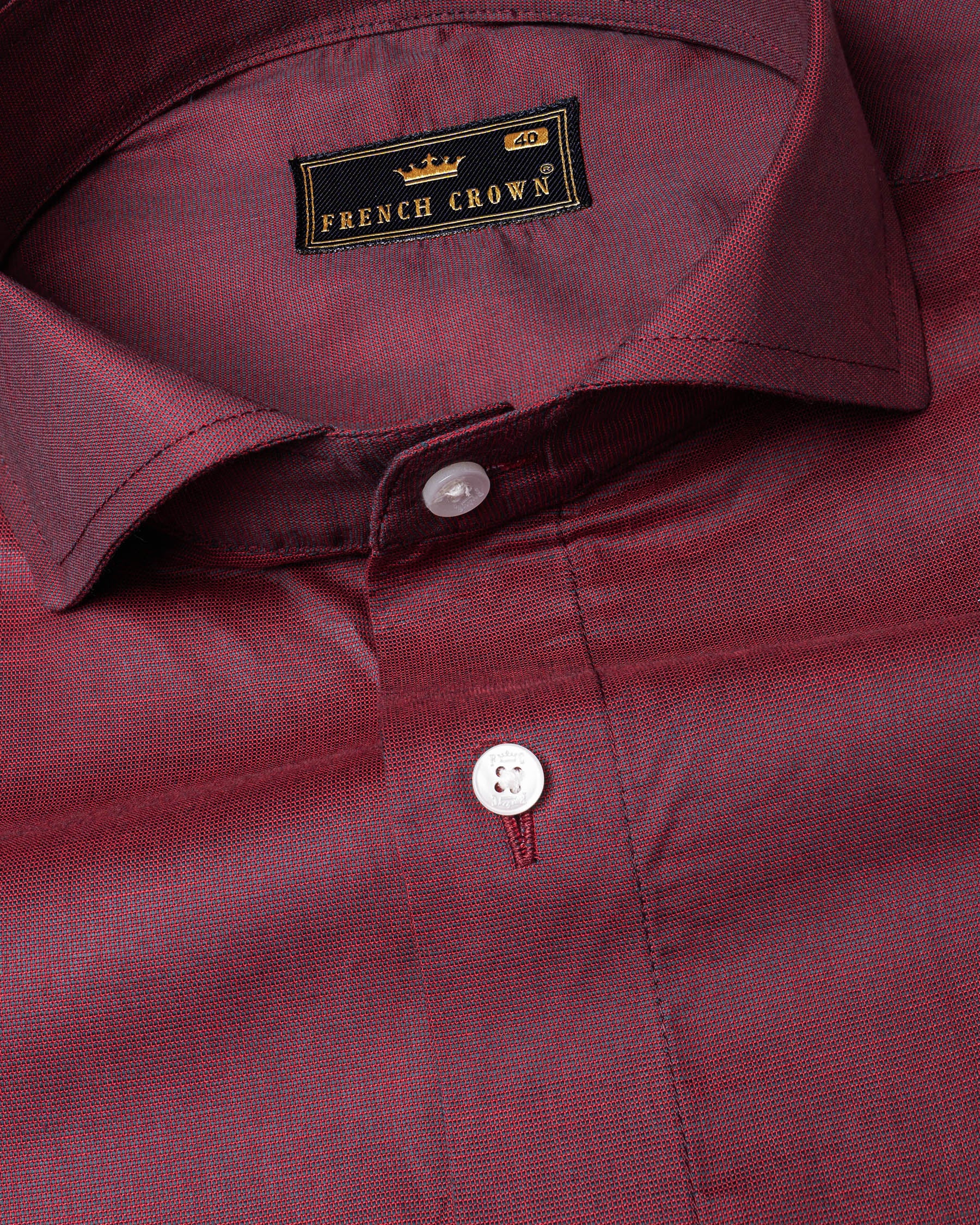 Cordovan Maroon Chambray Textured Shirt  6481-CA-38, 6481-CA-H-38, 6481-CA-39, 6481-CA-H-39, 6481-CA-40, 6481-CA-H-40, 6481-CA-42, 6481-CA-H-42, 6481-CA-44, 6481-CA-H-44, 6481-CA-46, 6481-CA-H-46, 6481-CA-48, 6481-CA-H-48, 6481-CA-50, 6481-CA-H-50, 6481-CA-52, 6481-CA-H-52