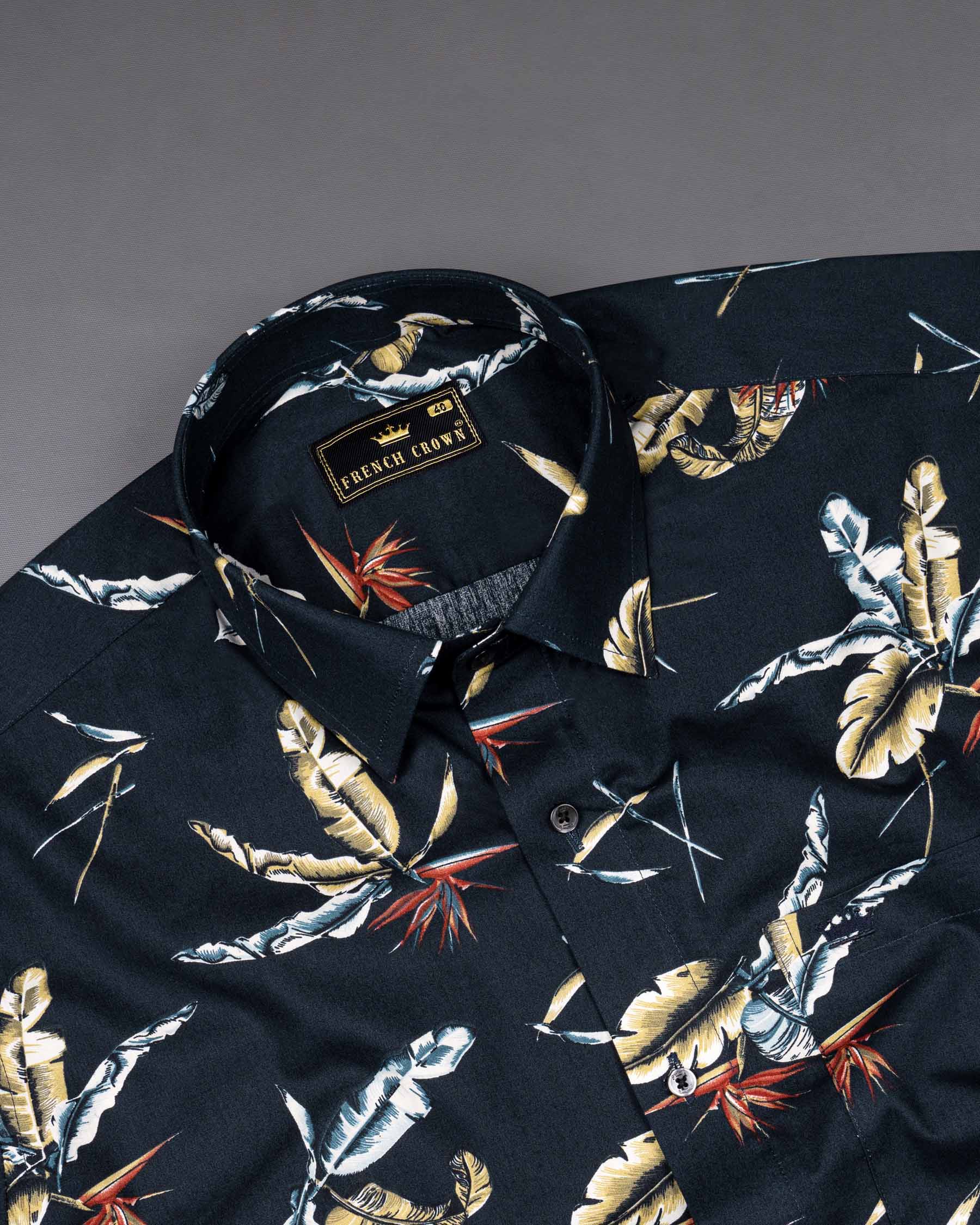 Navy Tropical Print Twill Shirt 6541-BLK-38,6541-BLK-H-38,6541-BLK-39,6541-BLK-H-39,6541-BLK-40,6541-BLK-H-40,6541-BLK-42,6541-BLK-H-42,6541-BLK-44,6541-BLK-H-44,6541-BLK-46,6541-BLK-H-46,6541-BLK-48,6541-BLK-H-48,6541-BLK-50,6541-BLK-H-50,6541-BLK-52,6541-BLK-H-52