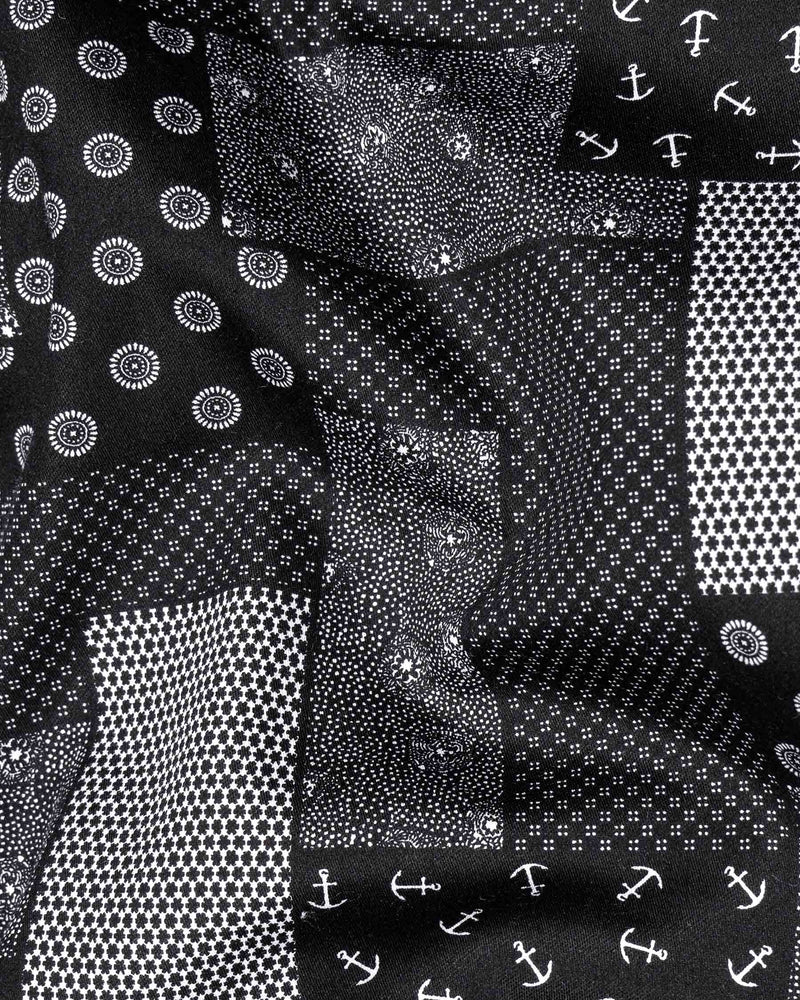 Jade Black and White Quirky Printed Super Soft Premium Cotton Shirt