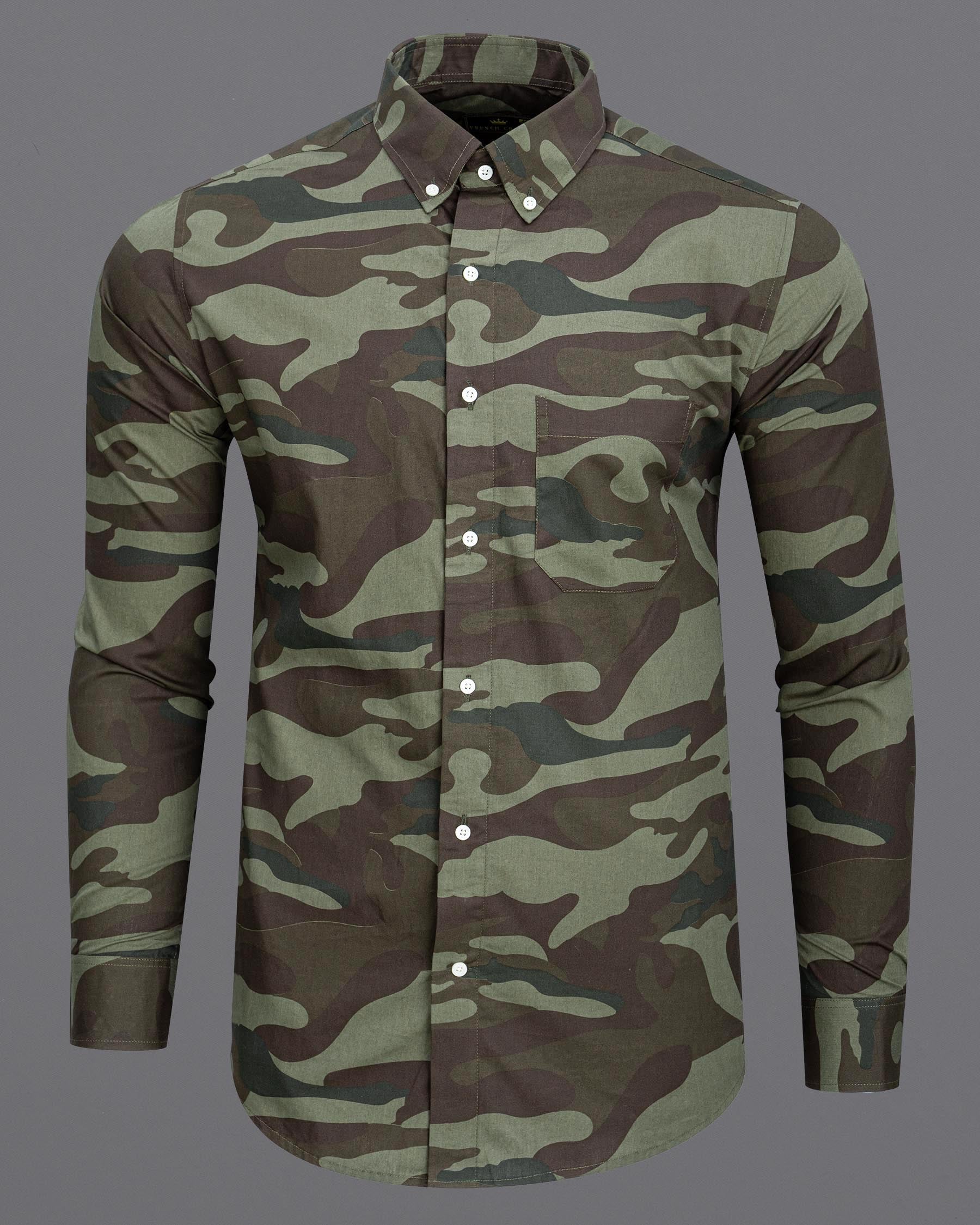 Iridium Brown with Flint Green Camouflage Premium Cotton Shirt 6623-BLK-38,6623-BLK-H-38,6623-BLK-39,6623-BLK-H-39,6623-BLK-40,6623-BLK-H-40,6623-BLK-42,6623-BLK-H-42,6623-BLK-44,6623-BLK-H-44,6623-BLK-46,6623-BLK-H-46,6623-BLK-48,6623-BLK-H-48,6623-BLK-50,6623-BLK-H-50,6623-BLK-52,6623-BLK-H-52