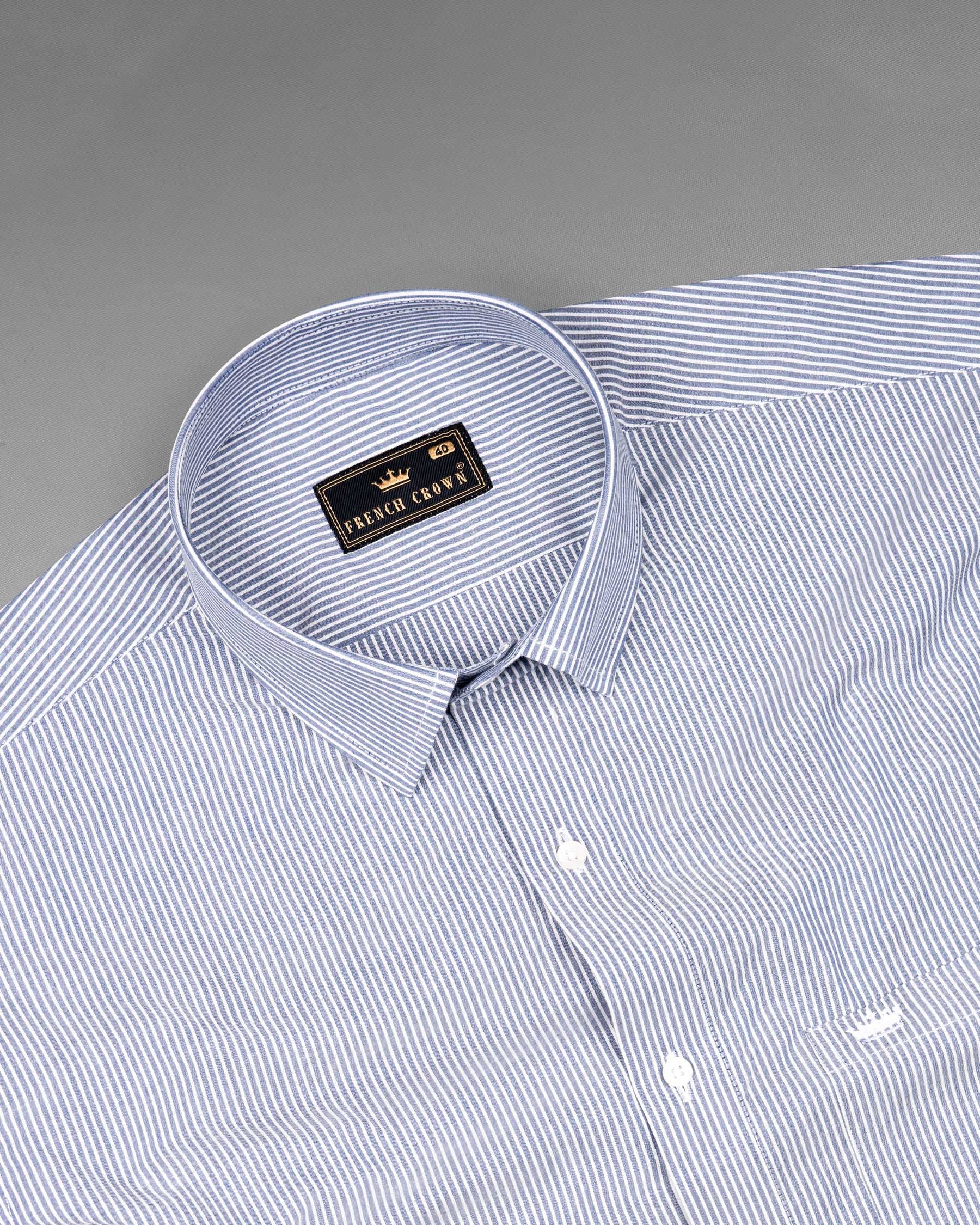 Cascade Blue Striped Premium Cotton Shirt 6773-38,6773-38,6773-39,6773-39,6773-40,6773-40,6773-42,6773-42,6773-44,6773-44,6773-46,6773-46,6773-48,6773-48,6773-50,6773-50,6773-52,6773-52