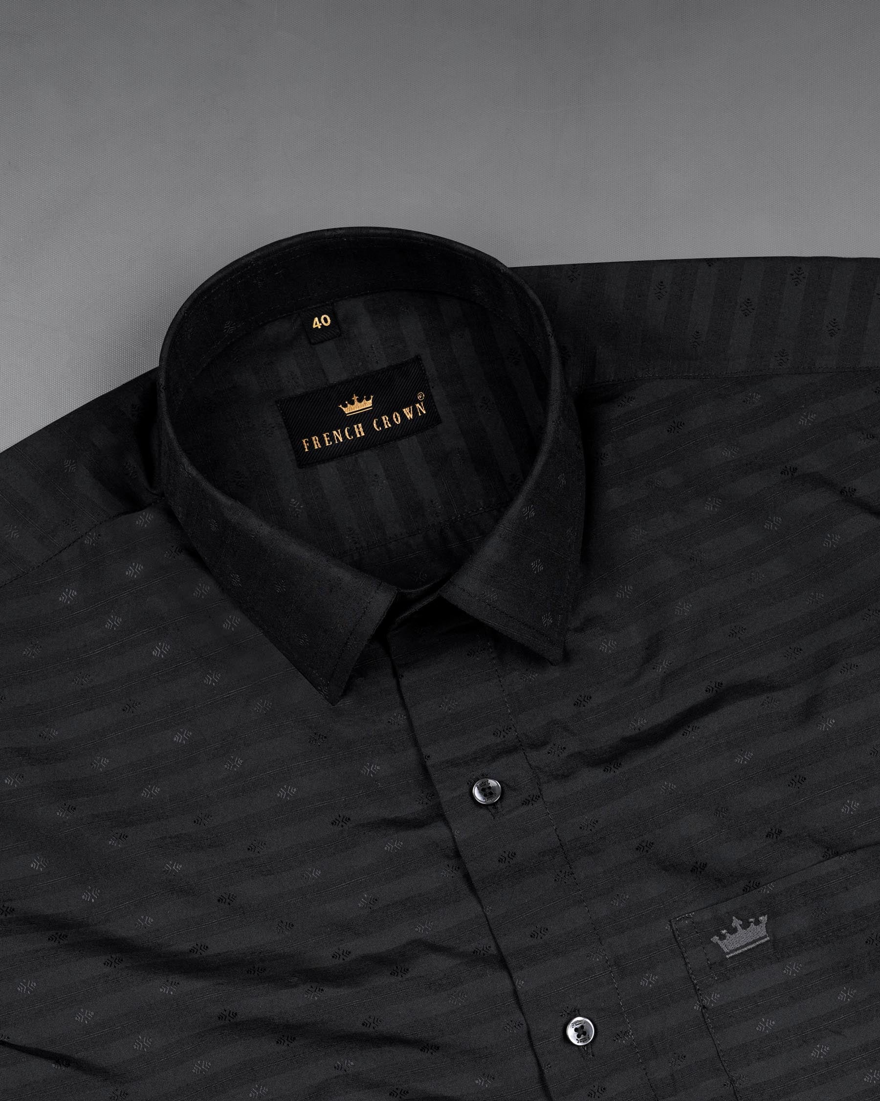 Jade Black Dobby Textured Premium Giza Cotton Shirt 6810-BLK-38,6810-BLK-38,6810-BLK-39,6810-BLK-39,6810-BLK-40,6810-BLK-40,6810-BLK-42,6810-BLK-42,6810-BLK-44,6810-BLK-44,6810-BLK-46,6810-BLK-46,6810-BLK-48,6810-BLK-48,6810-BLK-50,6810-BLK-50,6810-BLK-52,6810-BLK-52