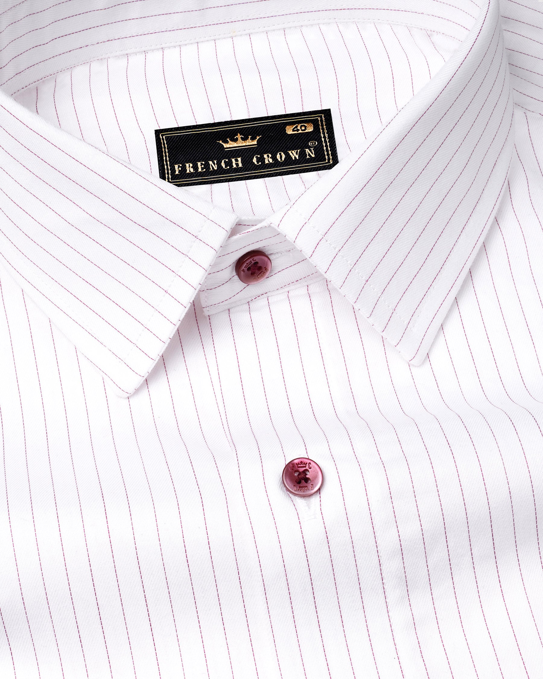 Catskill White With Thistle Striped Twill Premium Cotton Shirt