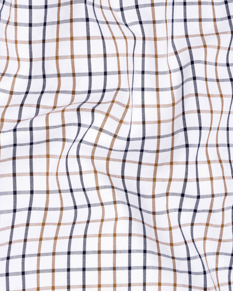 Bright White and Potters Brown Checkered Premium Cotton Shirt 6896-38,6896-38,6896-39,6896-39,6896-40,6896-40,6896-42,6896-42,6896-44,6896-44,6896-46,6896-46,6896-48,6896-48,6896-50,6896-50,6896-52,6896-52