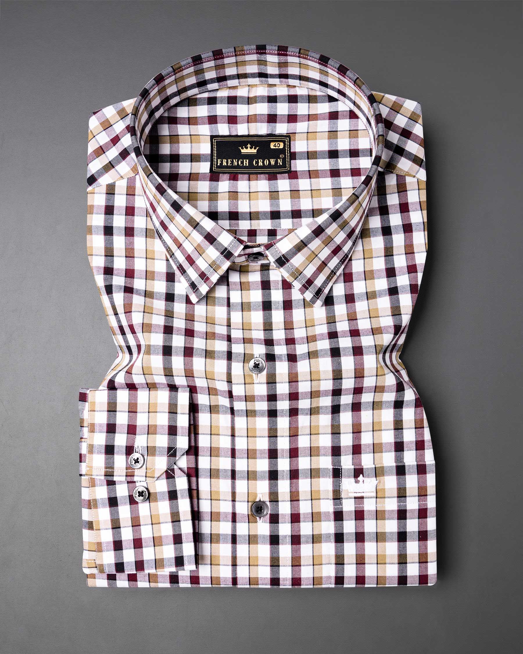 Bright White with Heathered Brown and Black Checkered Premium Cotton Shirt 7004-BLK-38,7004-BLK-38,7004-BLK-39,7004-BLK-39,7004-BLK-40,7004-BLK-40,7004-BLK-42,7004-BLK-42,7004-BLK-44,7004-BLK-44,7004-BLK-46,7004-BLK-46,7004-BLK-48,7004-BLK-48,7004-BLK-50,7004-BLK-50,7004-BLK-52,7004-BLK-52