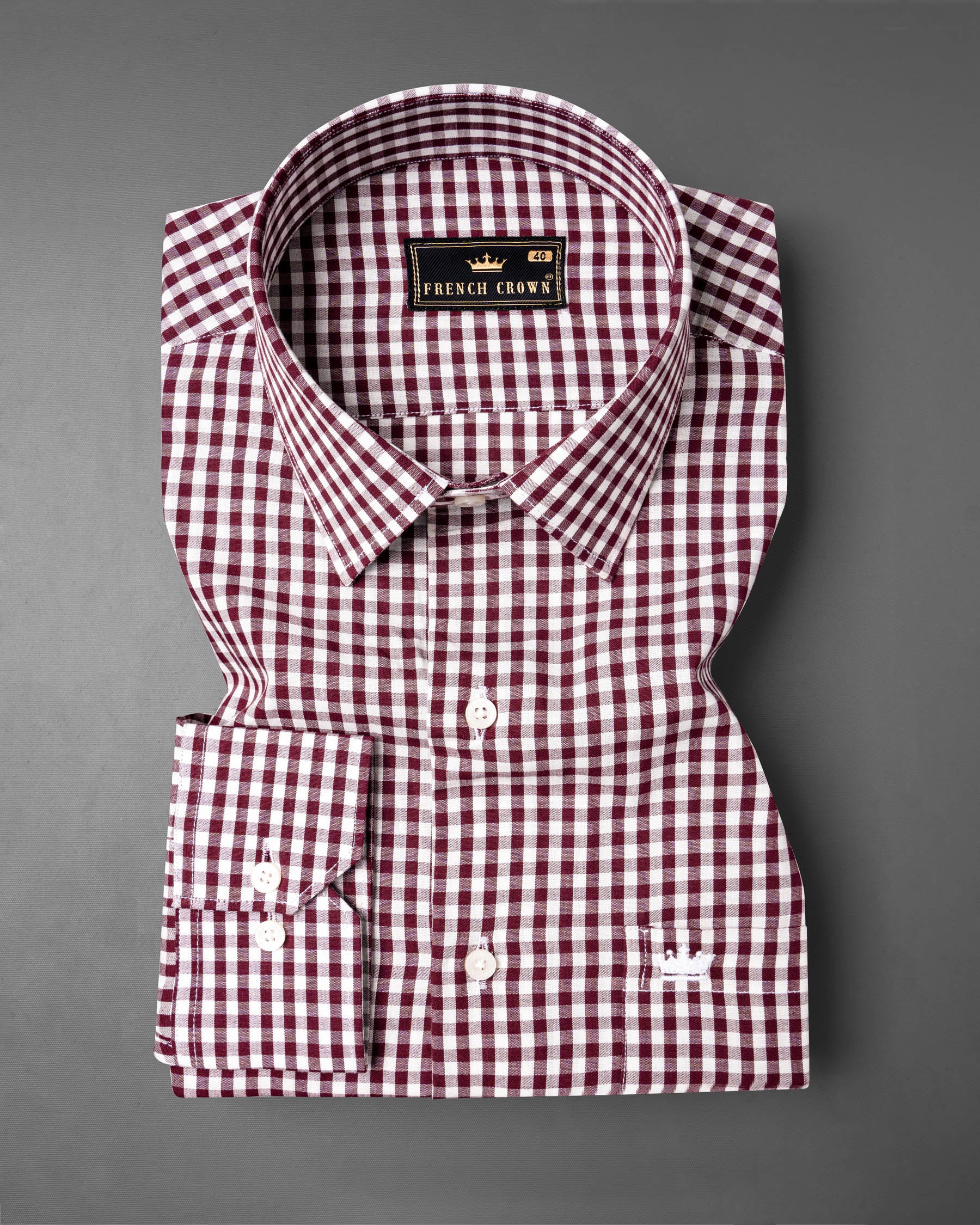 Persian Plum with Alabaster White Checkered Premium Cotton Shirt 7038-38, 7038-H-38, 7038-39, 7038-H-39, 7038-40, 7038-H-40, 7038-42, 7038-H-42, 7038-44, 7038-H-44, 7038-46, 7038-H-46, 7038-48, 7038-H-48, 7038-50, 7038-H-50, 7038-52, 7038-H-52