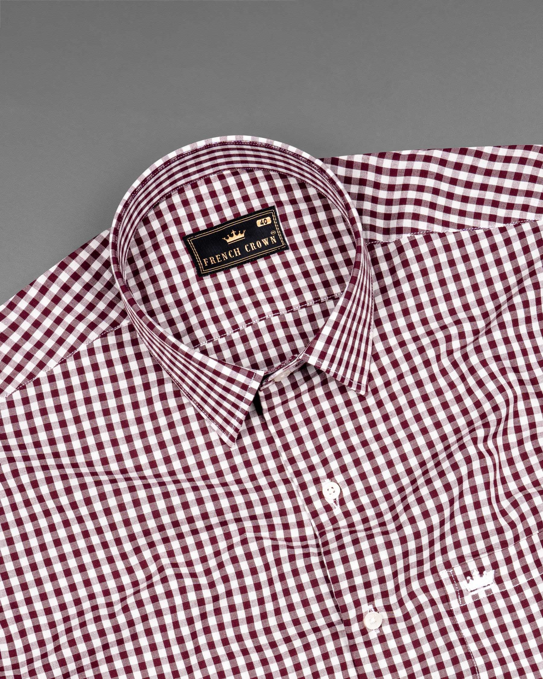 Persian Plum with Alabaster White Checkered Premium Cotton Shirt 7038-38, 7038-H-38, 7038-39, 7038-H-39, 7038-40, 7038-H-40, 7038-42, 7038-H-42, 7038-44, 7038-H-44, 7038-46, 7038-H-46, 7038-48, 7038-H-48, 7038-50, 7038-H-50, 7038-52, 7038-H-52