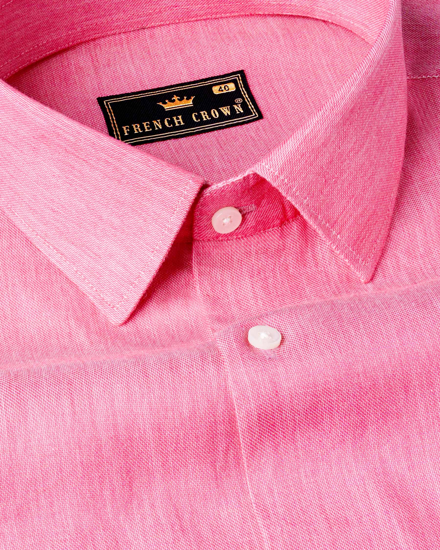 Illusion Pink Formal Textured Premium Cotton Shirt For Men