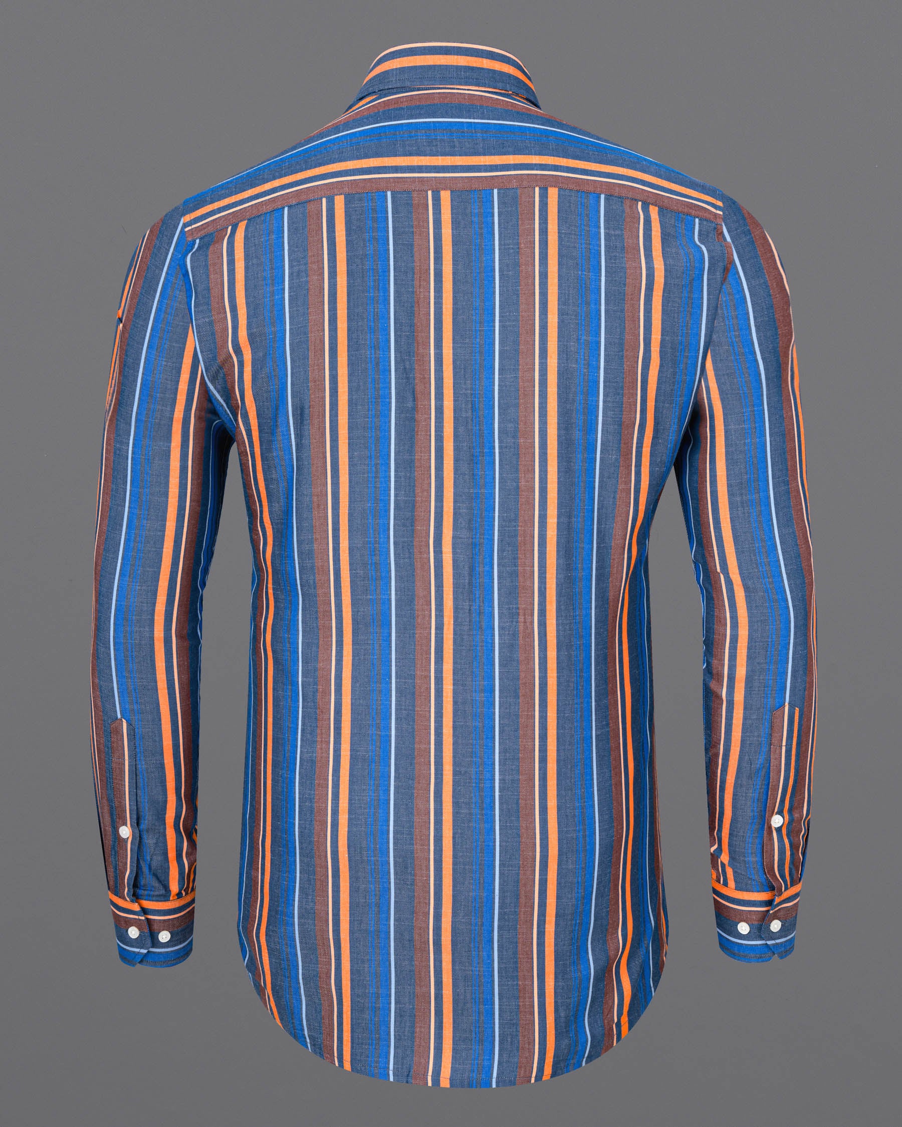 Dusk Blue with Cadmium Orange Multicolour Striped Premium Chambray Shirt 7168-BD-38,7168-BD-H-38,7168-BD-39,7168-BD-H-39,7168-BD-40,7168-BD-H-40,7168-BD-42,7168-BD-H-42,7168-BD-44,7168-BD-H-44,7168-BD-46,7168-BD-H-46,7168-BD-48,7168-BD-H-48,7168-BD-50,7168-BD-H-50,7168-BD-52,7168-BD-H-52