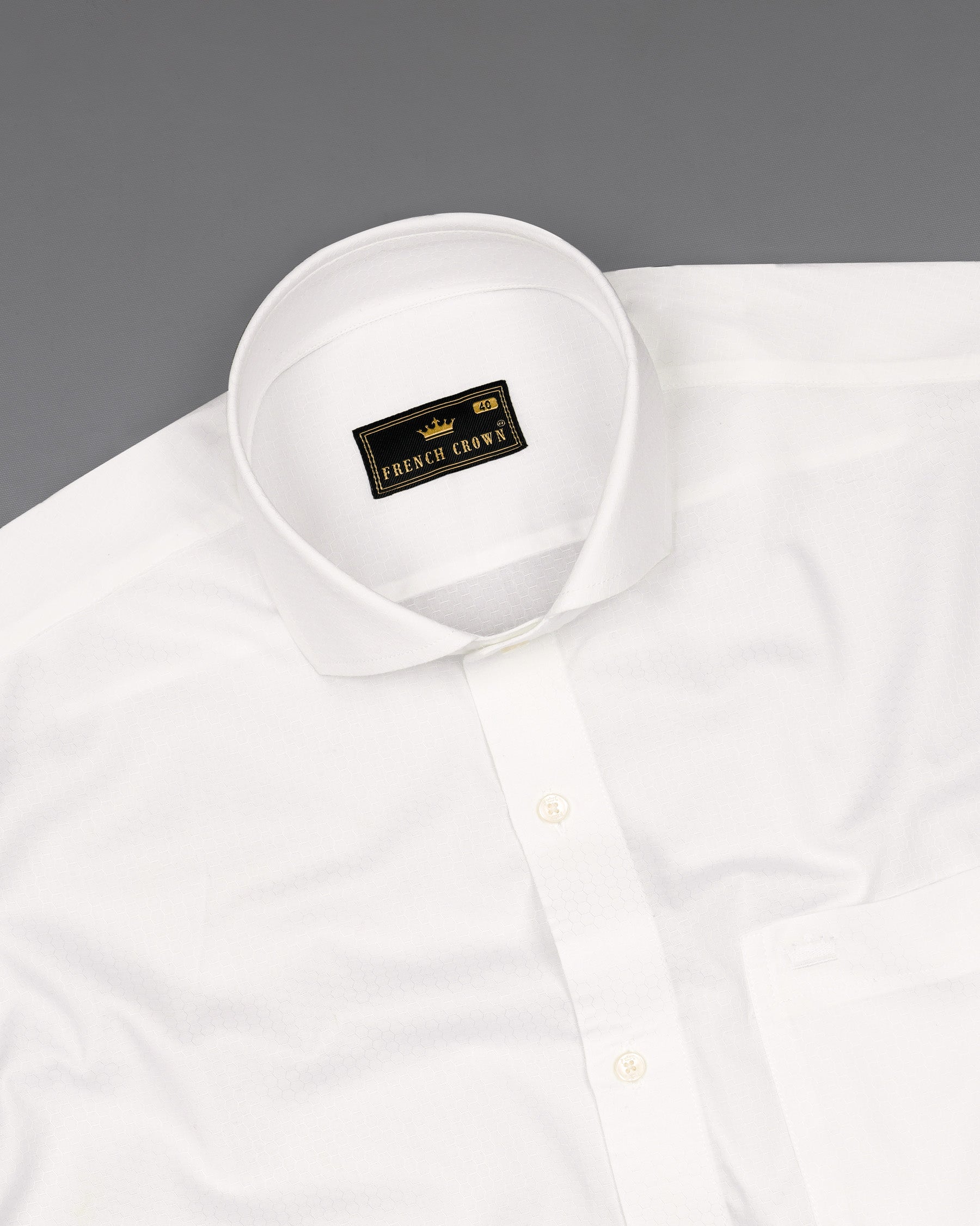 Bright White Dobby Premium Giza Cotton Shirt