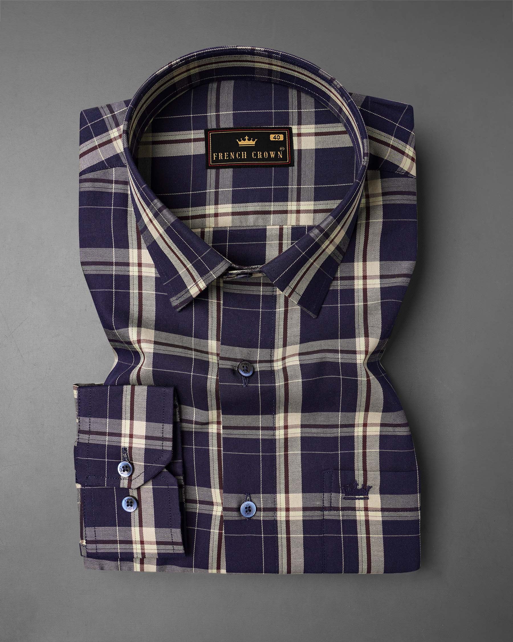 Bleached Cedar Plaid Twill Premium Cotton Shirt