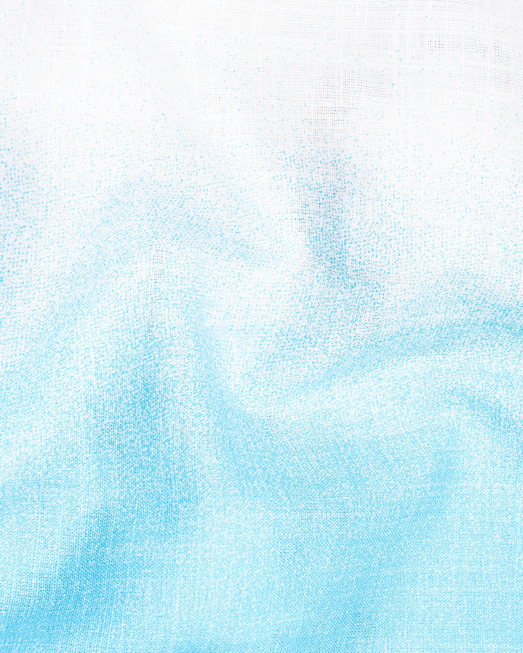 Turquoise Blue with Bright White Luxurious Linen Kurta Shirt