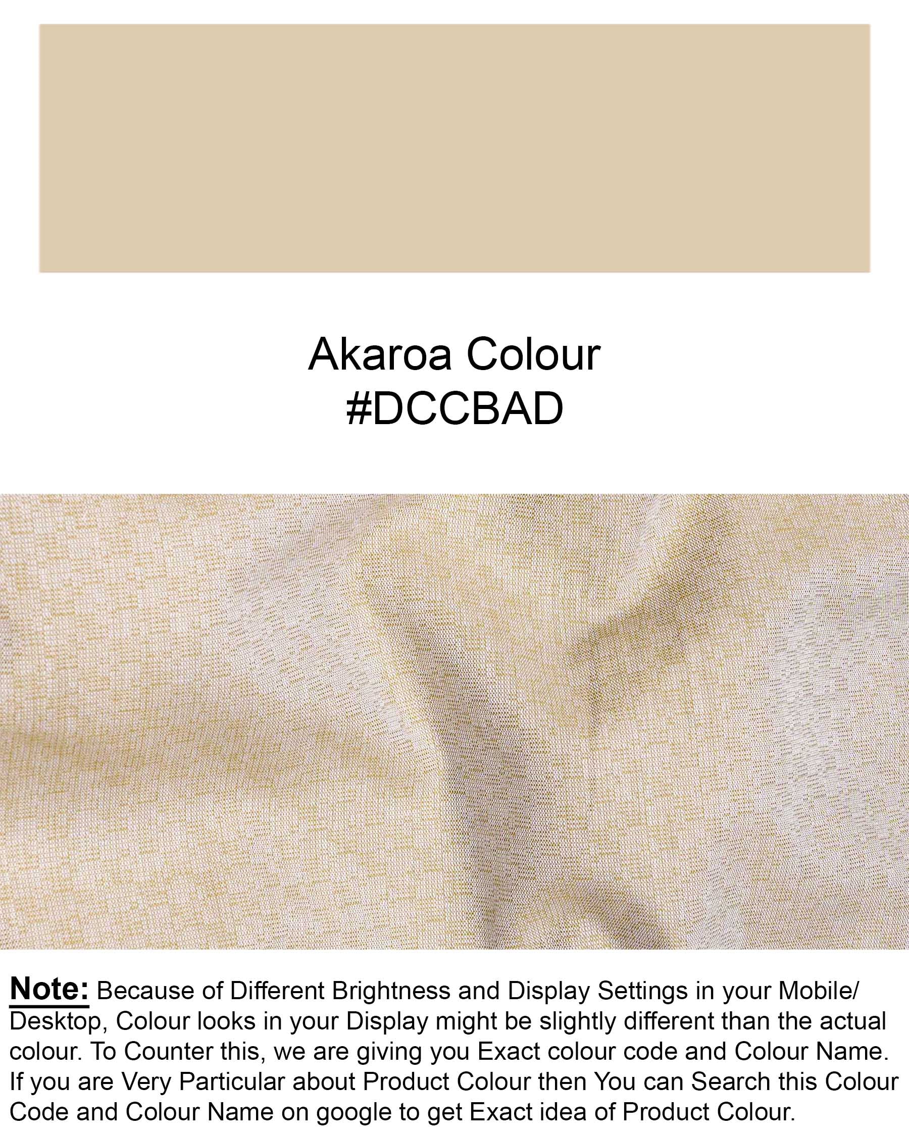 Akaroa Brown Dobby Textured Premium Giza Cotton Shirt