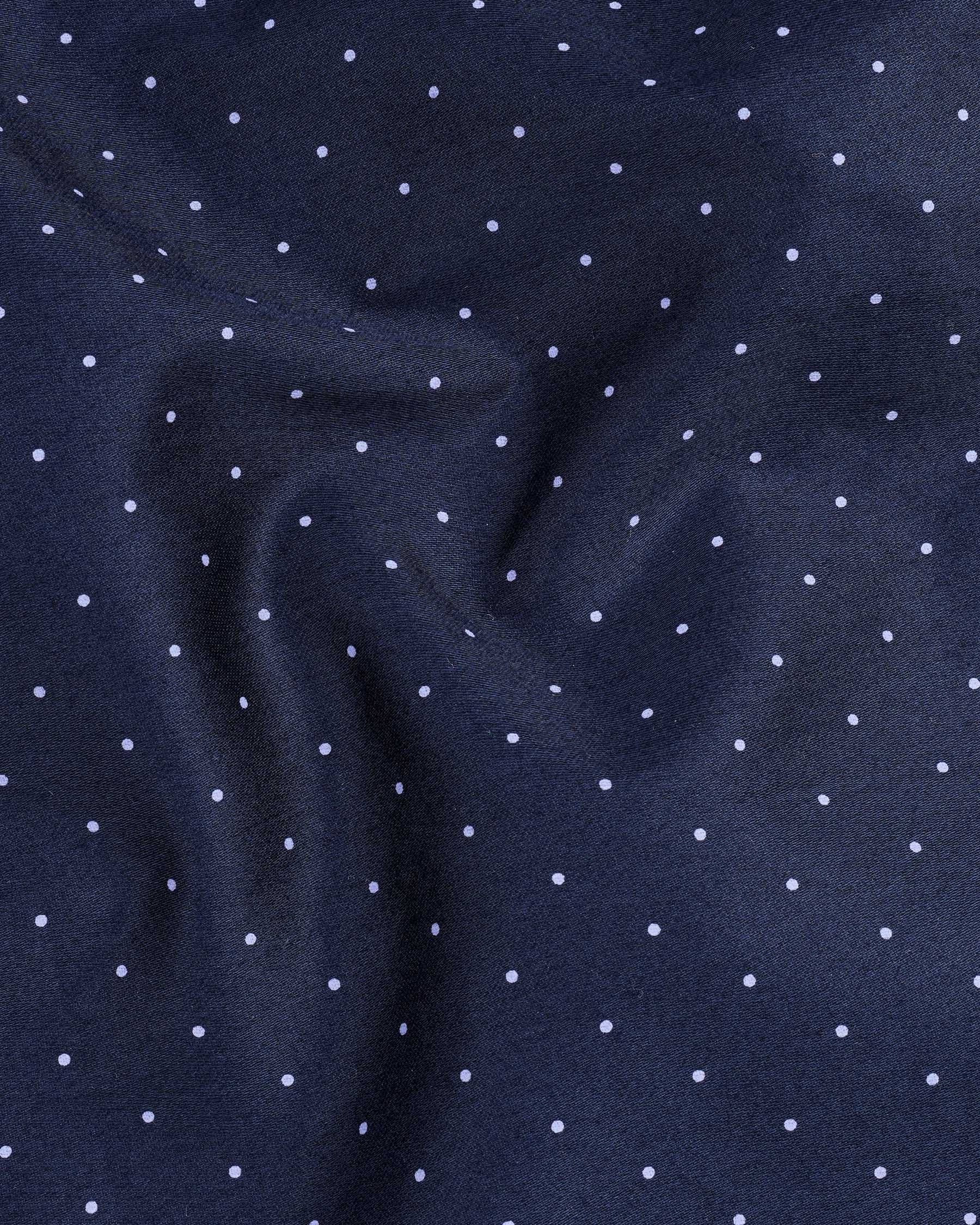 Ebony Clay Blue Polka Dots Super Soft Premium Cotton Shirt
